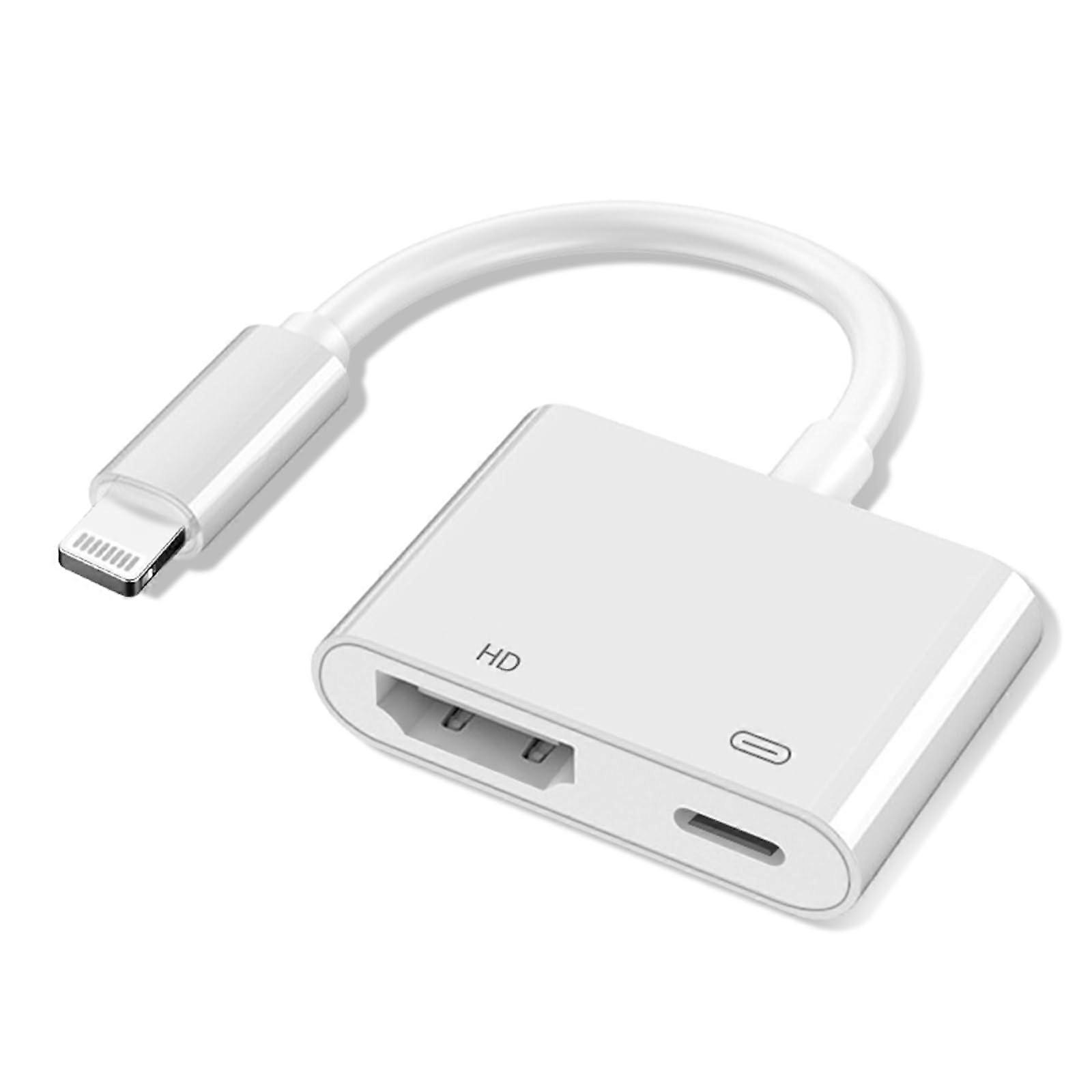 HDMI Adapter for iPhone, Lightning 1080P Video Audio Sync Converter with Charging Port