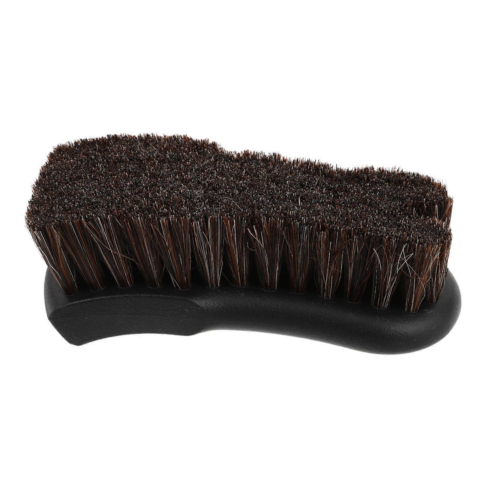 Car Interior Cleaning Brush Set - Leather Seats, Fabric, Carpet Cleaner - Durable Black Plastic Shoe & Detail Brush