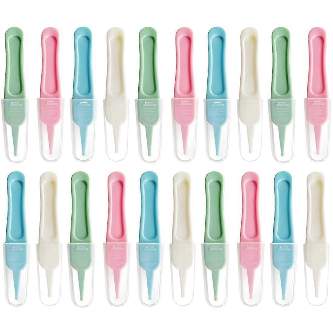 Baby Nose Tweezers - Pack of 20, Plastic Round Head Nose Cleaning Tweezers for Gentle Infant Hygiene