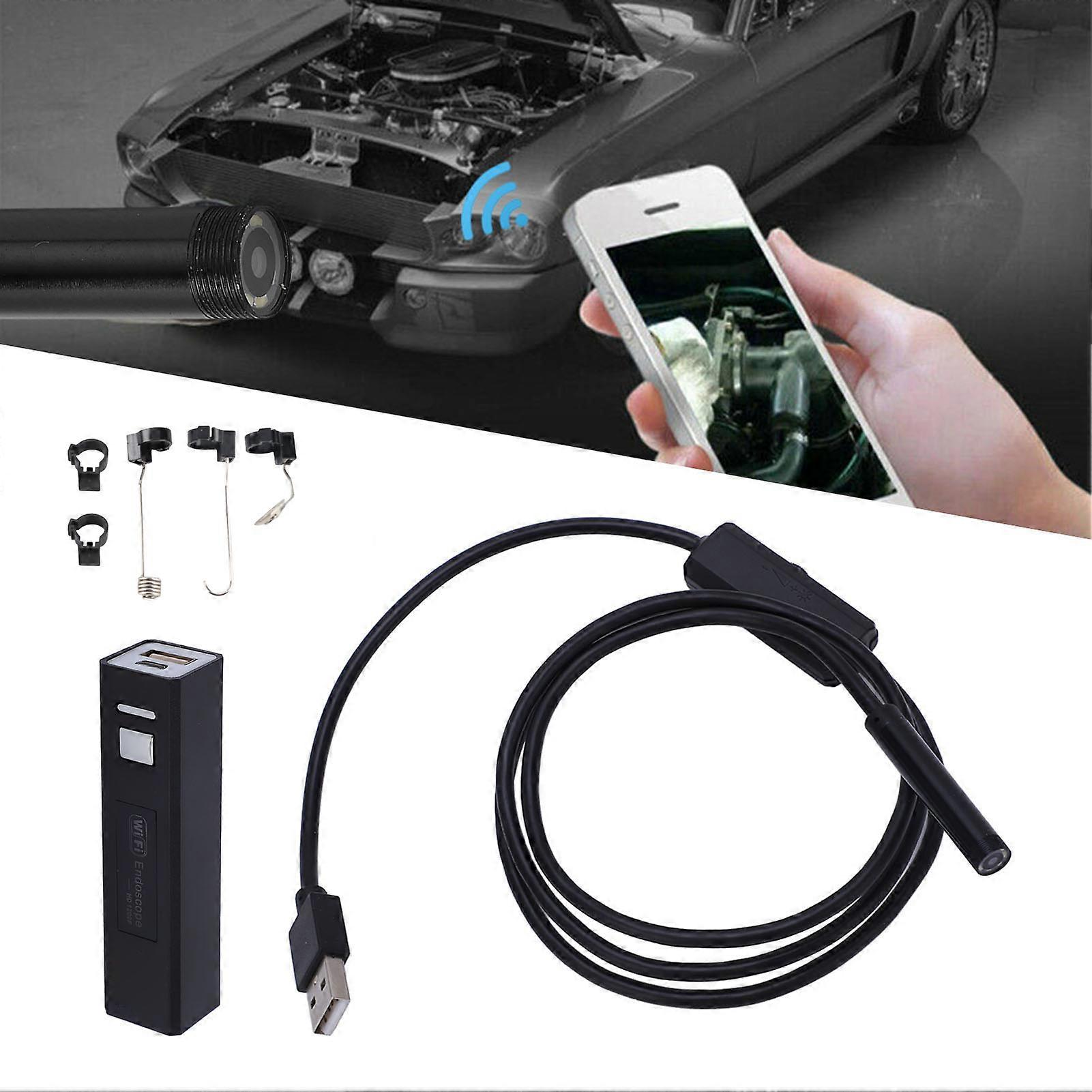 Wireless Endoscope Phone WiFi Borescope Inspection Camera HD IP68 8mm with Light