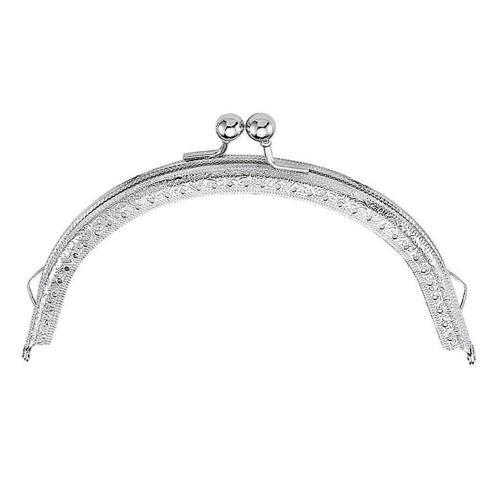 Silver Semicircular Purse Frame with Lock for Bag Making DIY Craft Handmade 10 5cm
