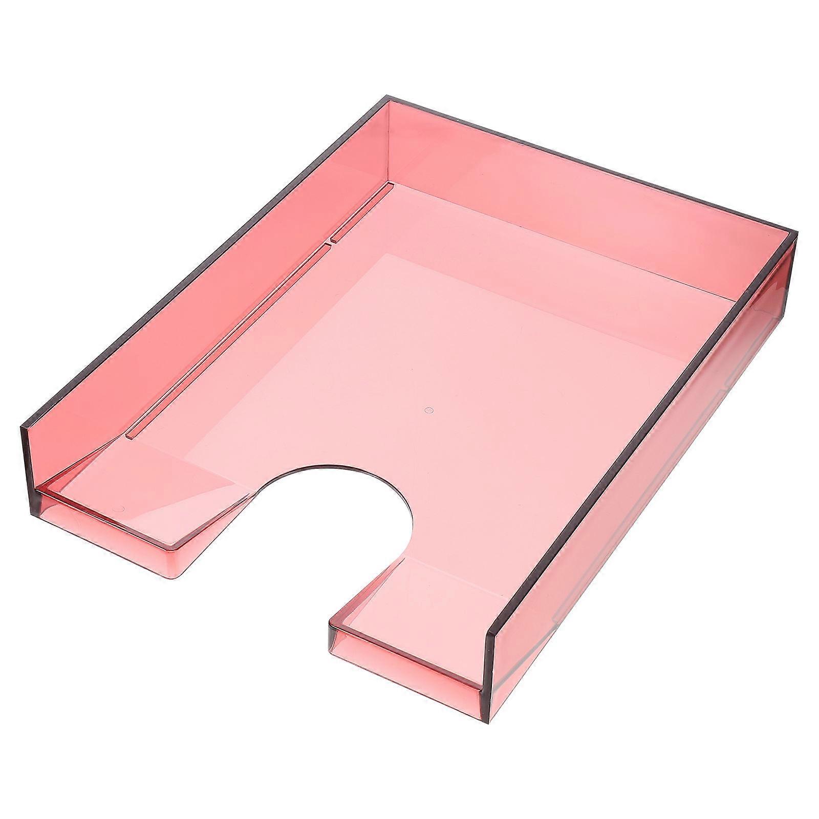 Office Document Organizer Dark Red File Storage Box A4 Size Plastic Material File Organization 1Set
