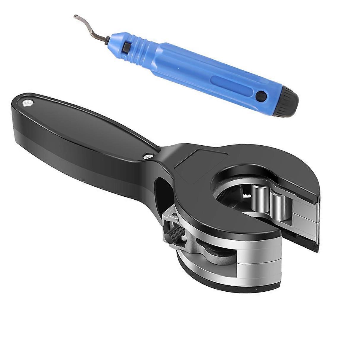 Ratcheting Tubing Cutter, 2 in 1 Copper Cutting Tool, 1/4in to 7/8in Hoses Tube Cutter for Copper, PVC and Metal Pipes