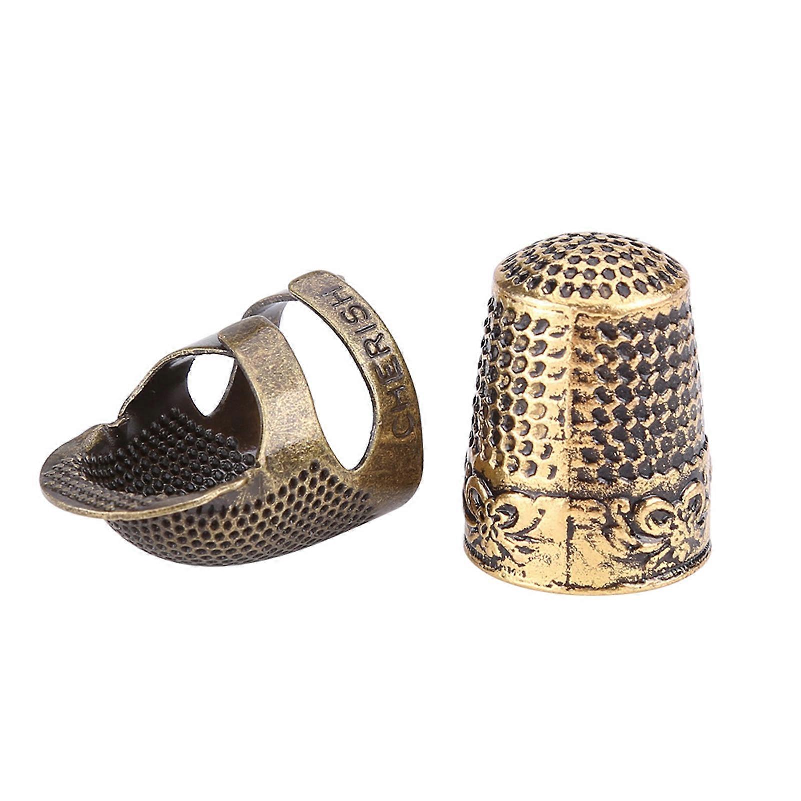 Portable Sewing Tools Vintage Scissors Metal Thimbles Thread Cutter with Box