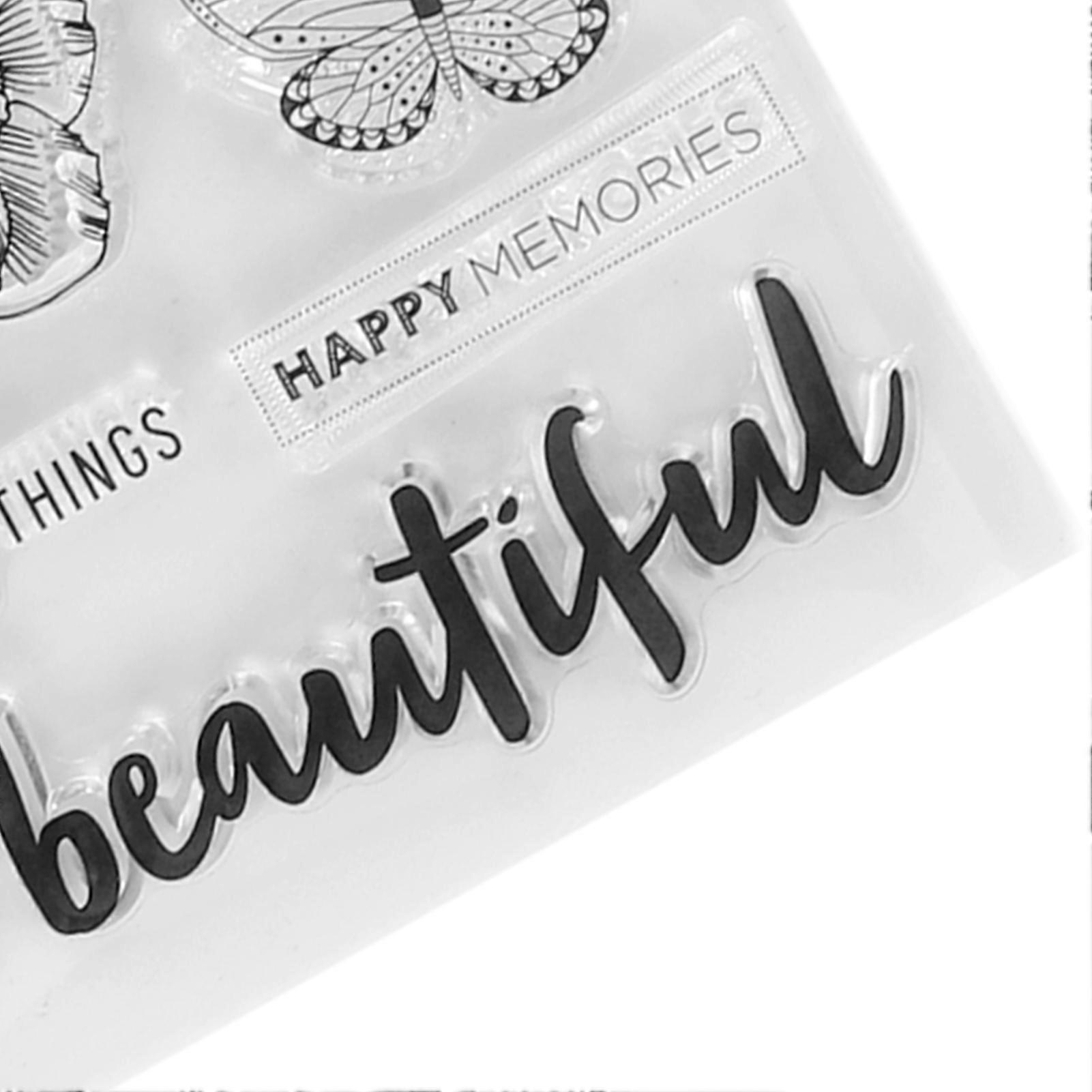 Clear Stamp Kit Unique Flower Butterfly Design Transparent Template Embossing Cutting Die Set for DIY Scrapbook Crafts