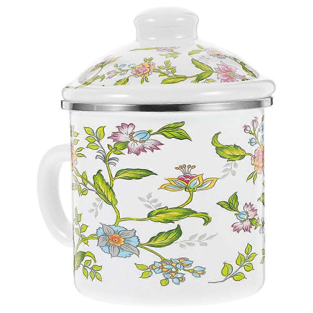 Lightweight Enamel Tea Cup with Handle for Coffee, Tea – Versatile Household & Office Mug for Home and Travel Use