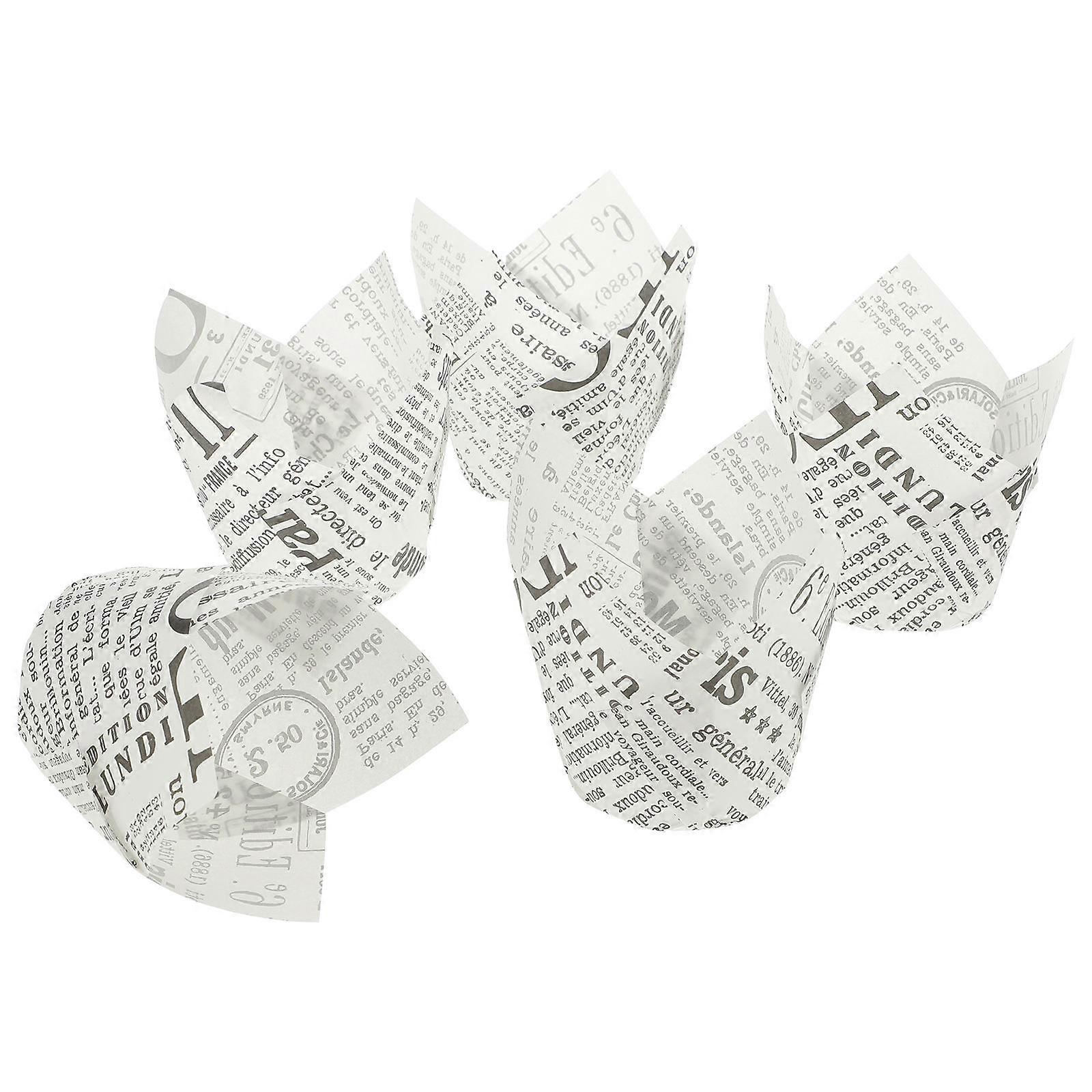 Baking Cake Cup Paper Trays Cupcake Baking Cups Cupcake Liners for Bakery 8X8X8CM White Safe for Food Use 50Pcs