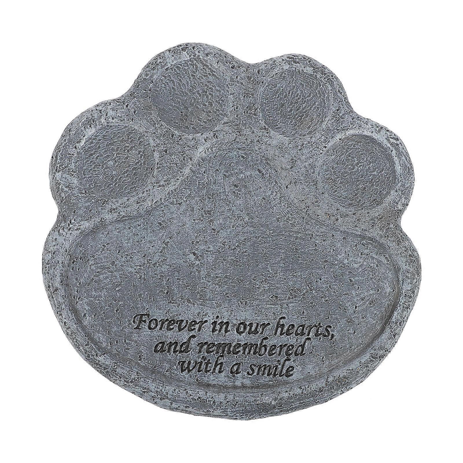 Pet Memorial Tombstone Creative Design Resin Dog Paw Shape Garden Decoration 18X18CM Durable 1Pcs