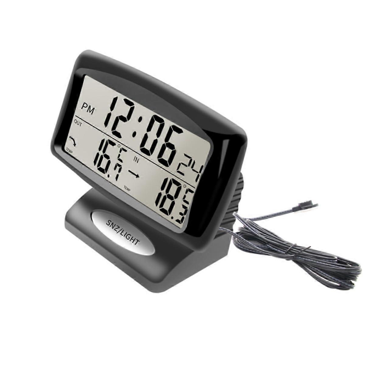 Mechanical Thermometer Car Thermometer Black Car Light Thermometer Analog 0-50 C