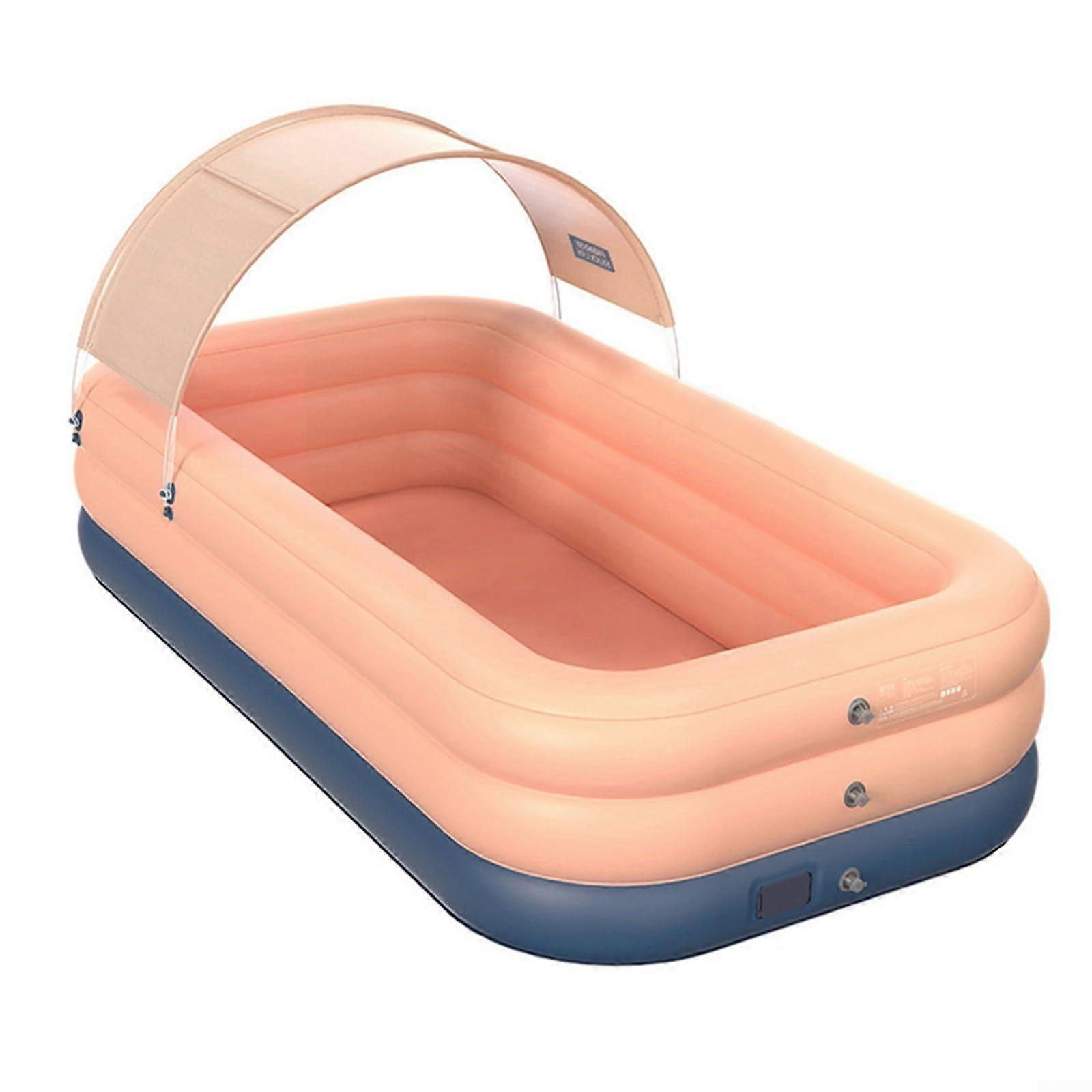 PVC Swimming Pool Wireless Automatic Inflatable Portable Auto-Inflate Canopy Relaxation at Your Fingertips 2.6m Pink Rose