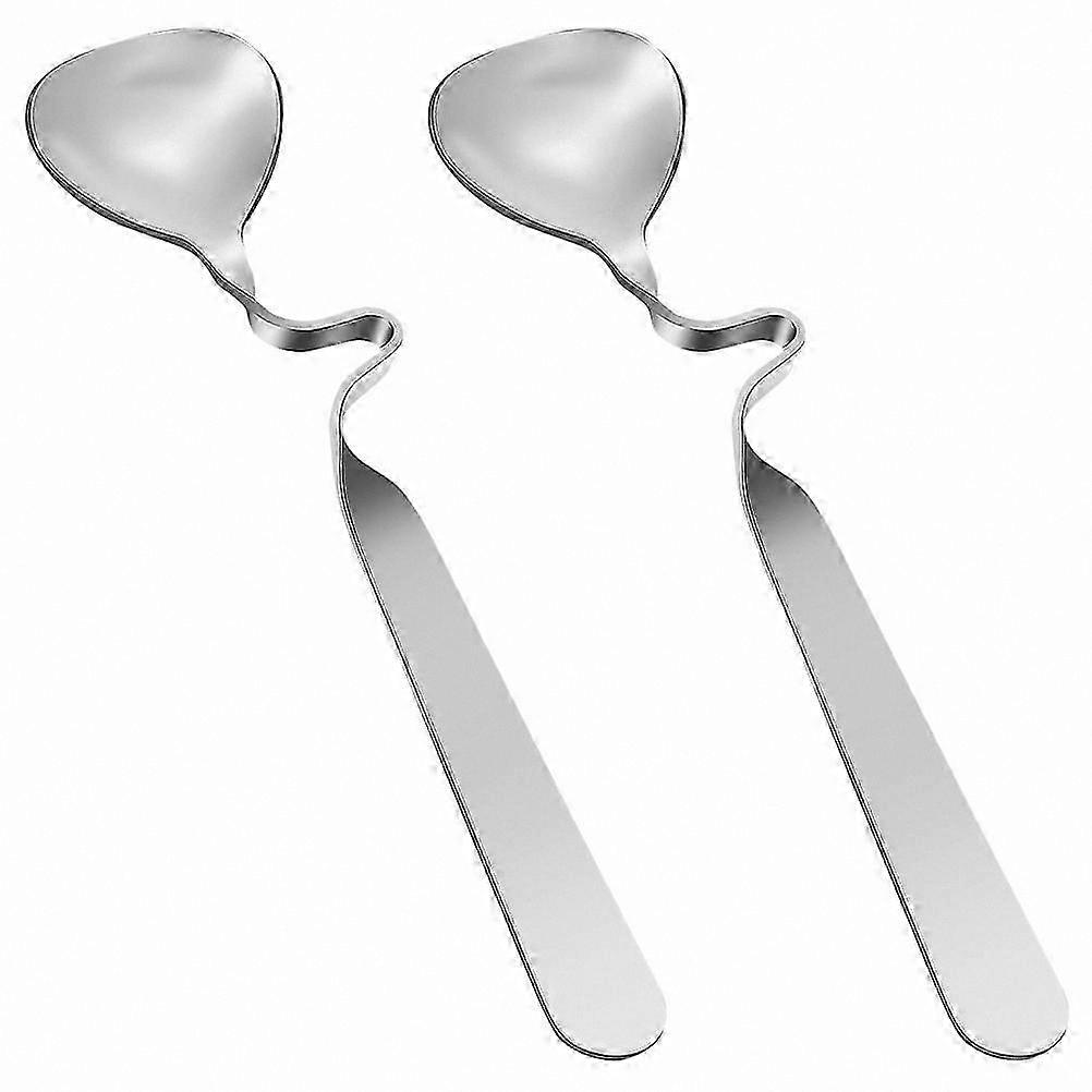 Set of 2 Stainless Steel Dessert Spoons for Honey, Jam, and Coffee with Hanging Design