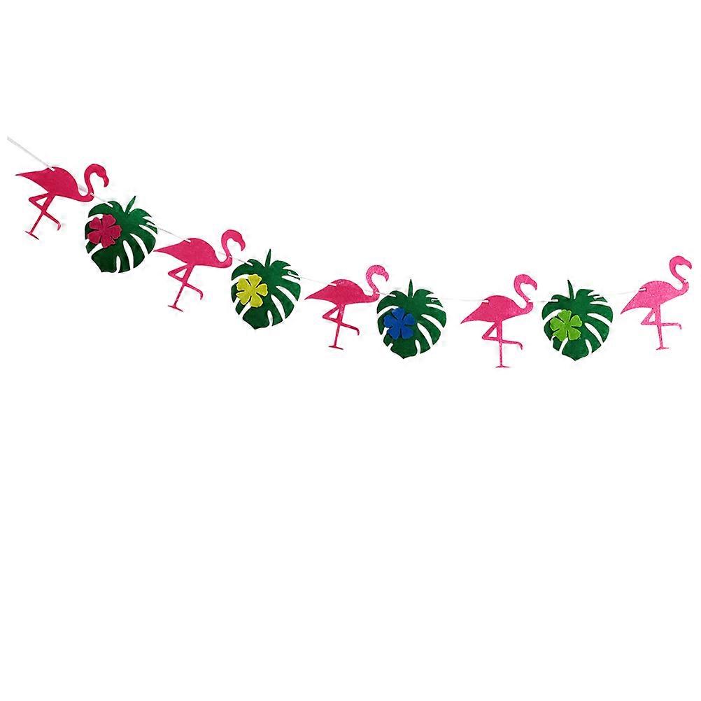 Beach Themed Decor Flamingo Banner Assorted Color 14x10x0.2cm Summer Room Decor Non-woven 1Set