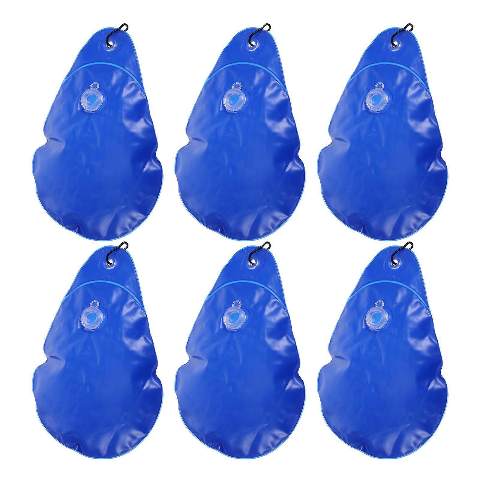 Water Storage Pool Cover Weights with Hooks for Above Ground Pools in Winter Months Rectangular Shape Durable PVC 6Pcs