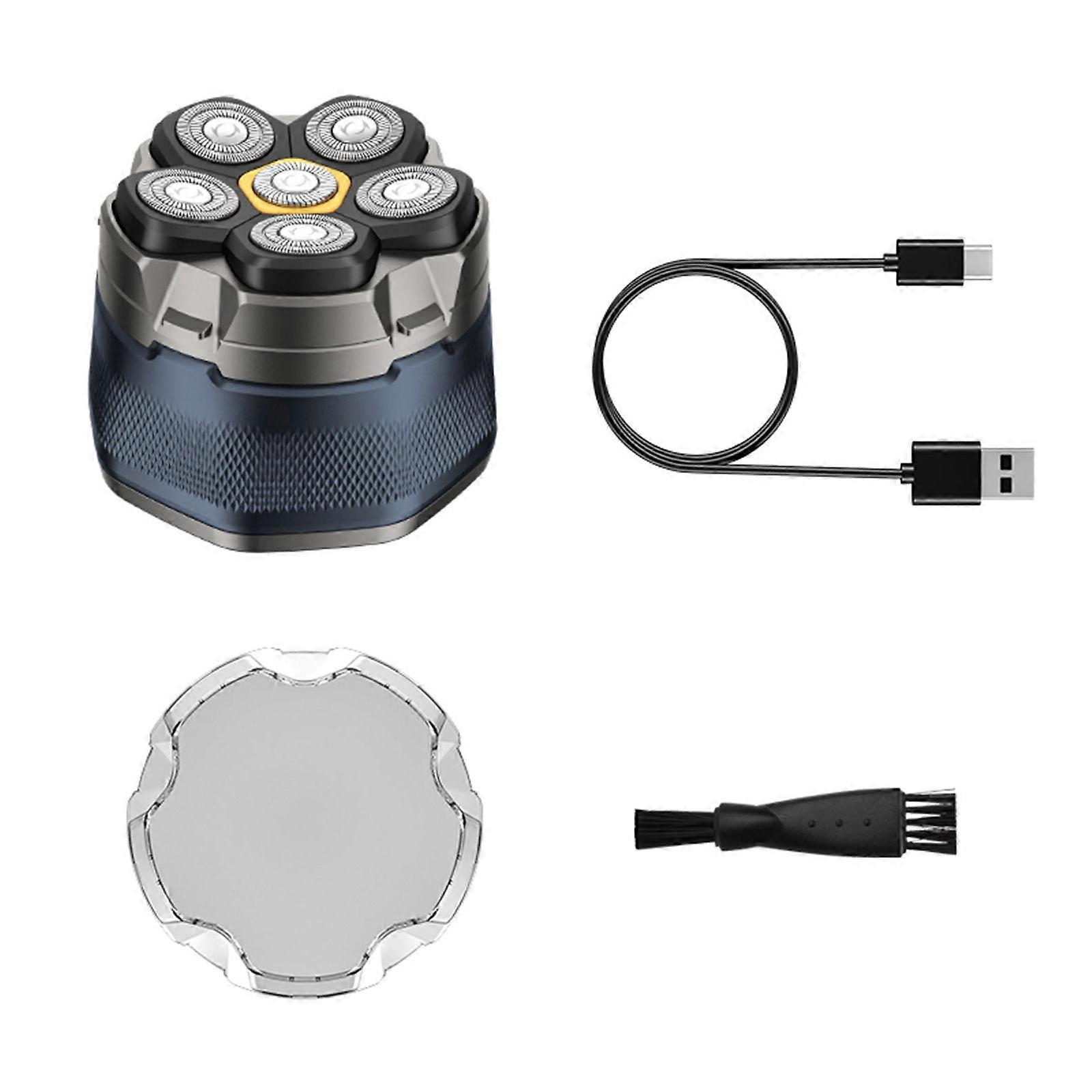 Head Shavers Electric Shaver Waterproof for Bald Men Wet/Dry LED Display Rechargeable Rotary Shaver Grooming Kit Multicolor