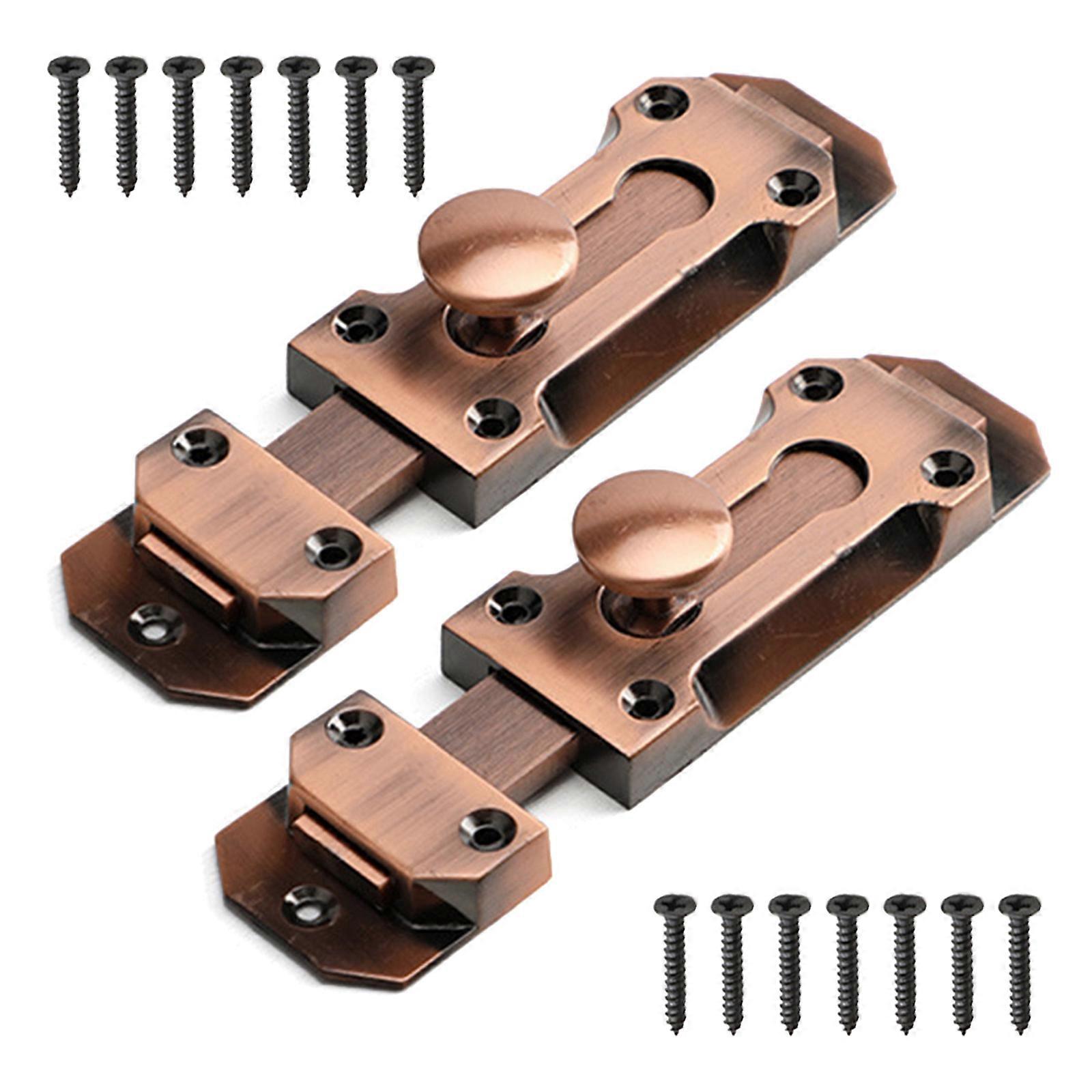 Easy to Installion Push Pull Door Lock Catcher without Drilling Fit Various Door Thicknesses for Home Accessory Red bronze