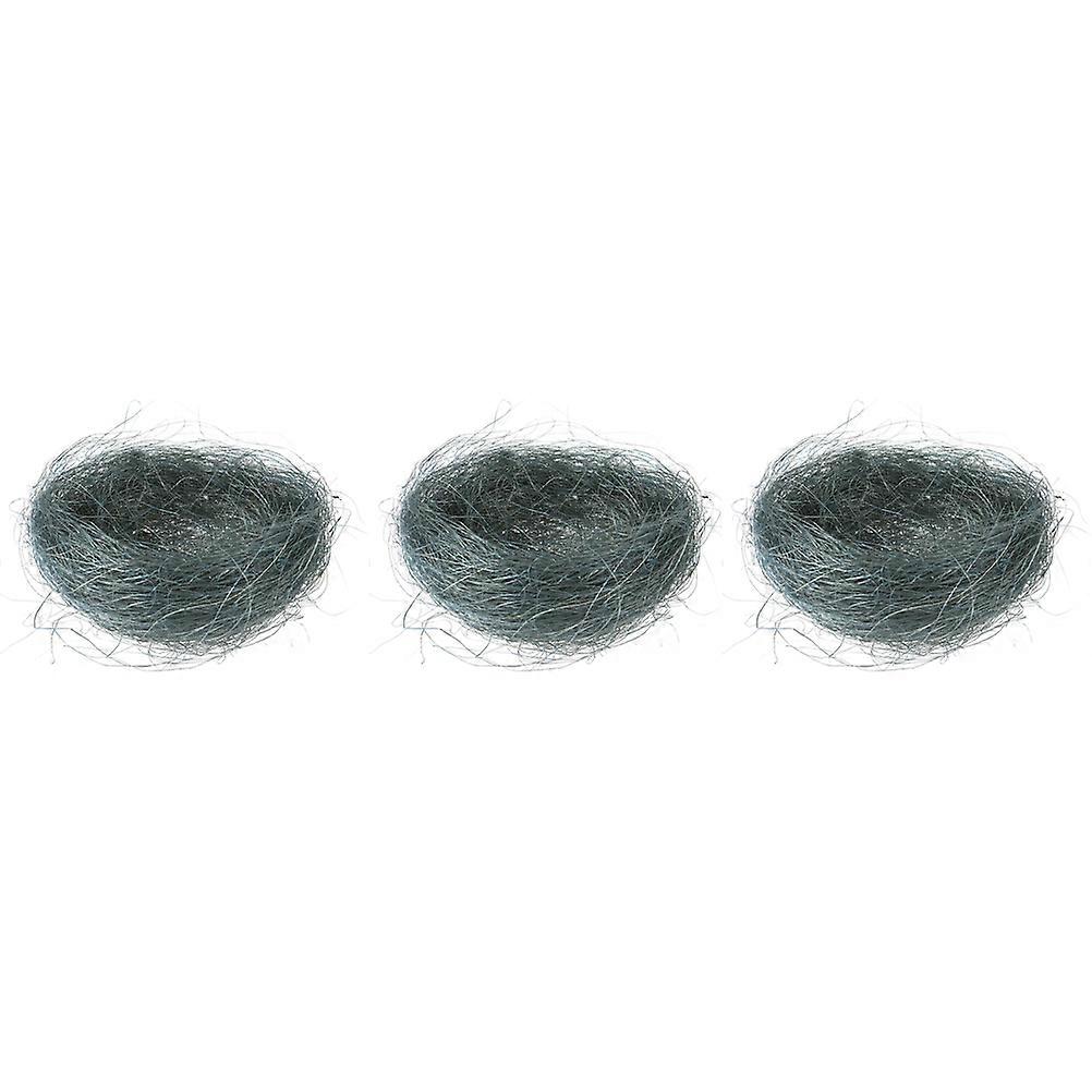6pcs Grey Simulation Hemp Thread Chicken Coop Easter Nest Ornament Party DIY Decor