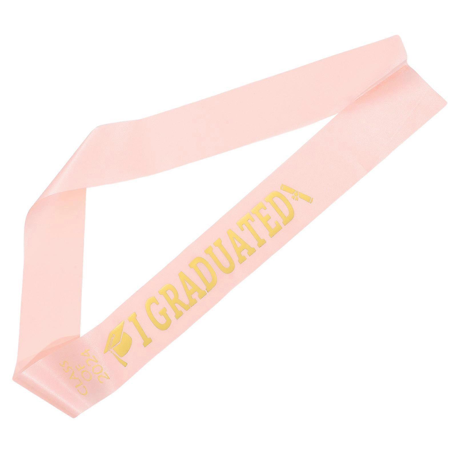 Rose Gold Satin Graduation Sash with Foil Lettering for Ceremony and Senior Celebration – Versatile Party Accessory for Unforgettable Photos