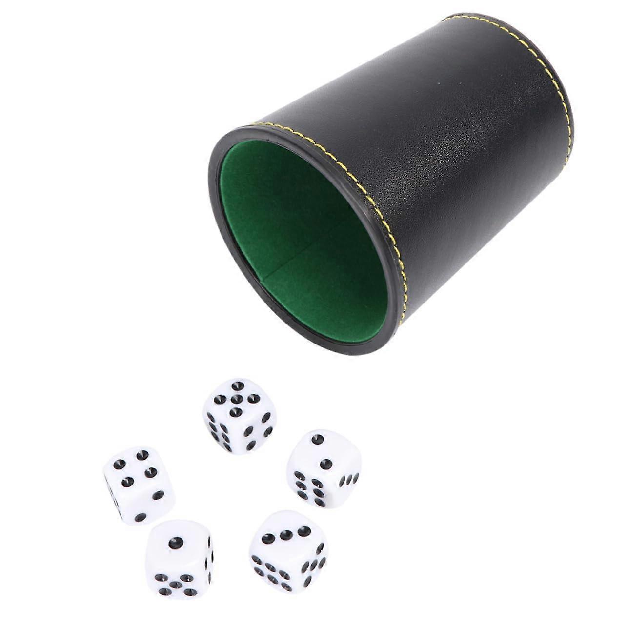 D6 Dice Cup Set with Vintage Dice Cup and Stacking Cups, Black Felt Lined Dice Cups for Dice Games