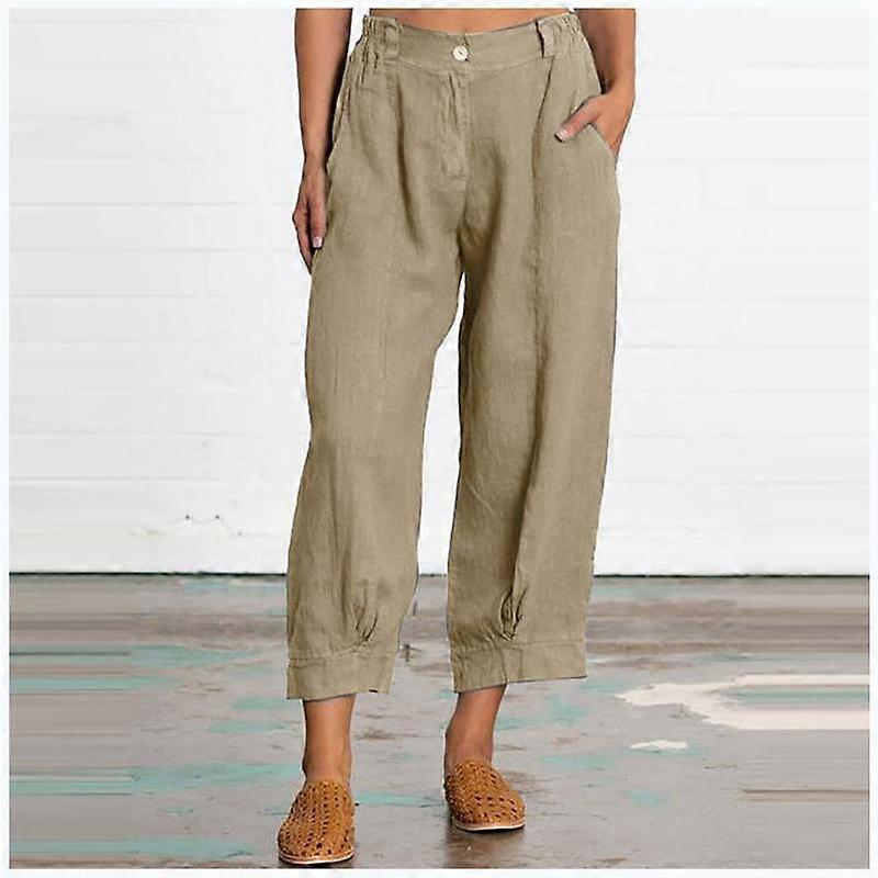 Women's Loose Plus Size Trousers Fashion Solid Colour Casual Pant
