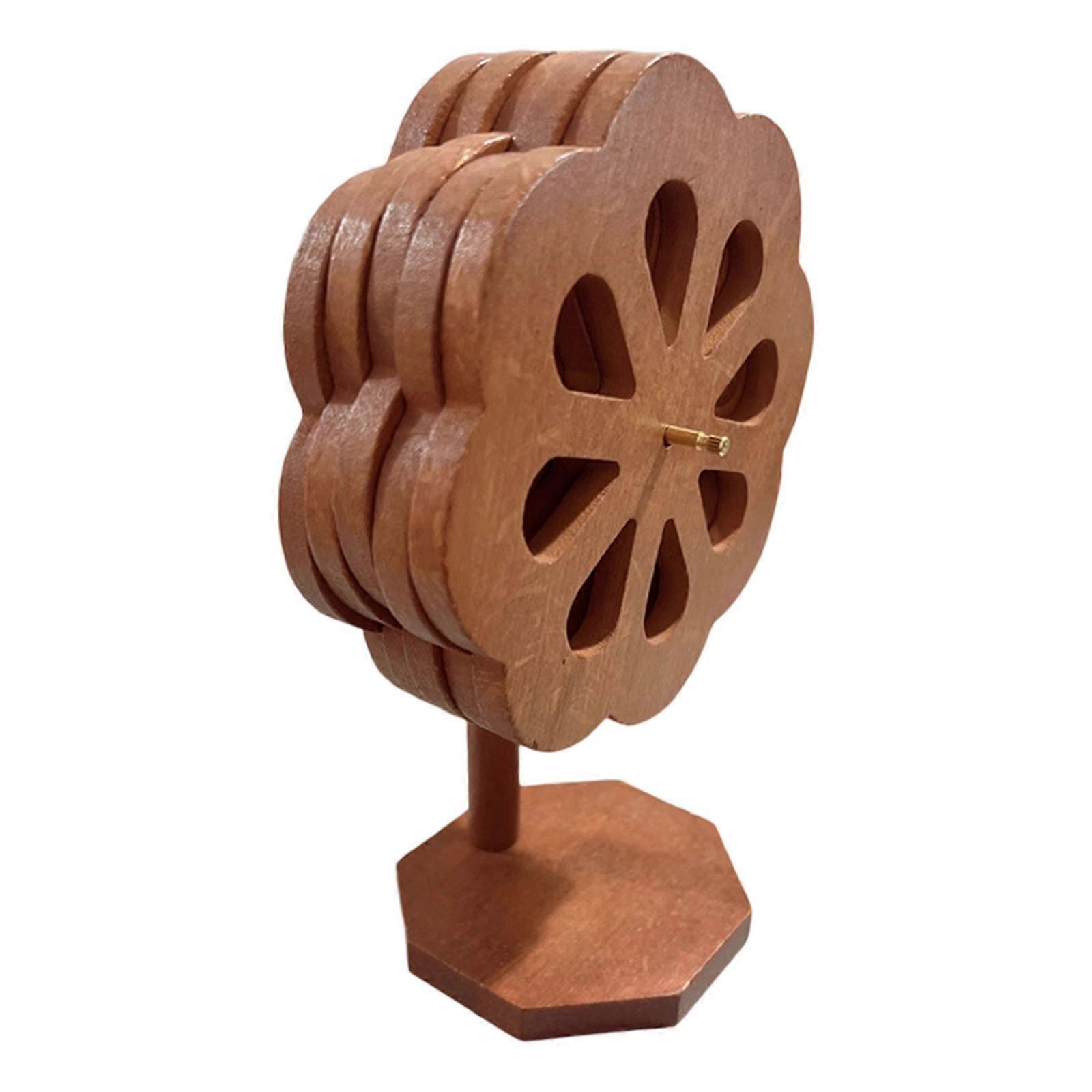 Decorative Windmill Shape Bamboos Trivet with Stand Heatproof Pot Pan Pad For Dining Table Kitchen Essential Multicolor