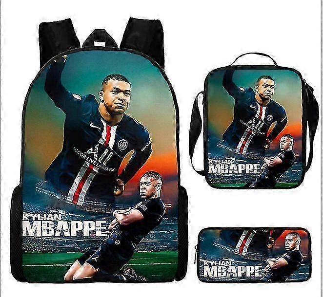 Messi-Inspired Backpack Bundle for Primary Students - 3-Piece Cartoon Set