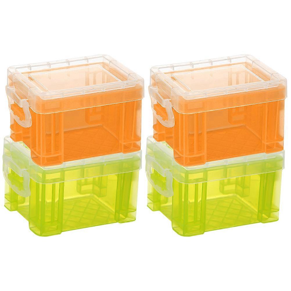 Compact Plastic Storage Box for Home Desktop Organization with Large Capacity and Assorted Colors 4 Pieces