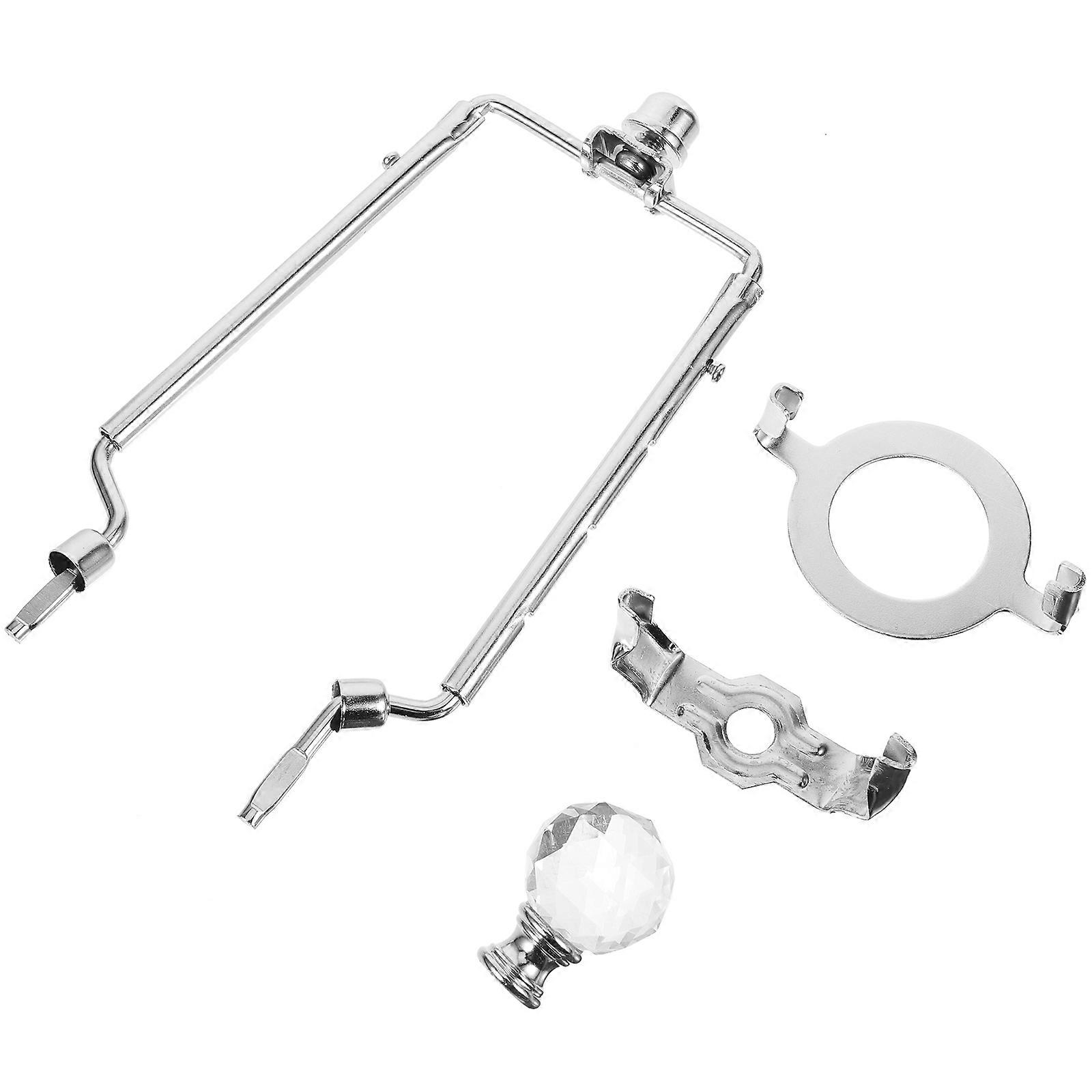 Silver Metal Lamp Shade Holder and Finial Kit for Light Use Compact Size Easy Install