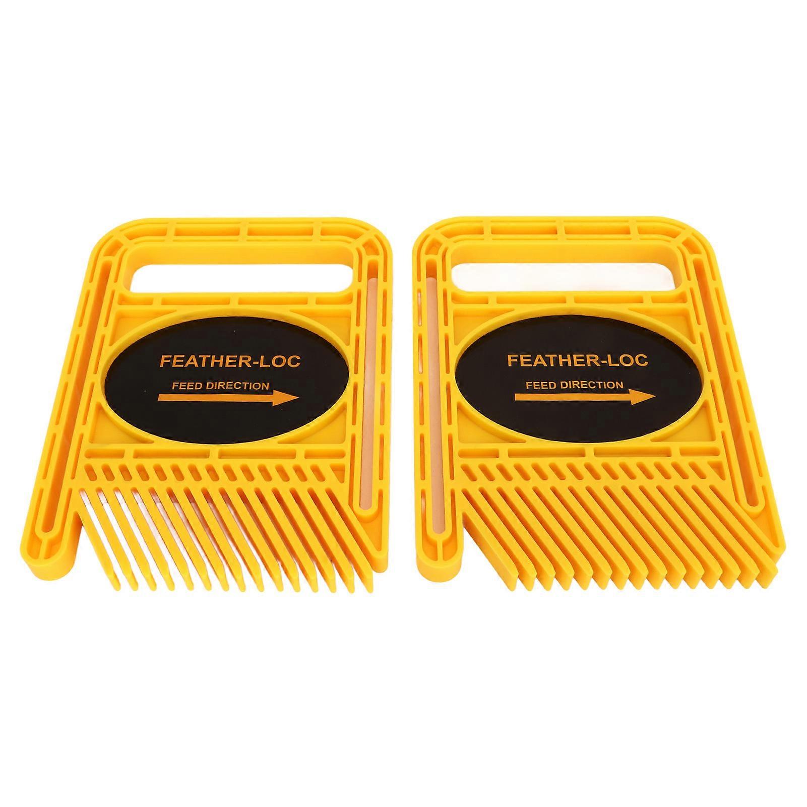 2 Set Featherboard Adjustable Extended Woodworking Track Safety Device for Table Saw Router Tables Fences Tool Yellow 
