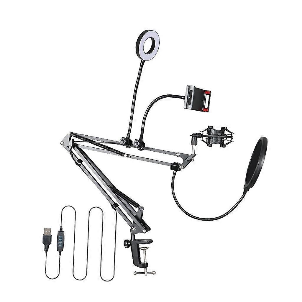 Adjustable Metal Clamp Clip Holder for Desktop Table Microphone Stand with Arm Stand Lightweight Shock Mount Microphone Clip