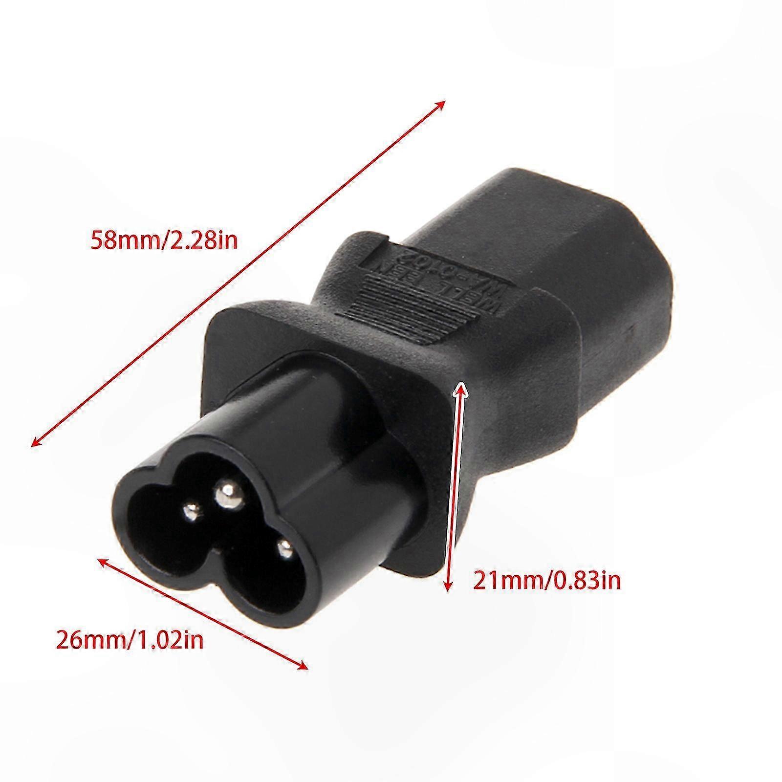 IEC 320 C13 Female To C6 Male 3-Pin Cloverleaf Plug Converter AC Power Adapter