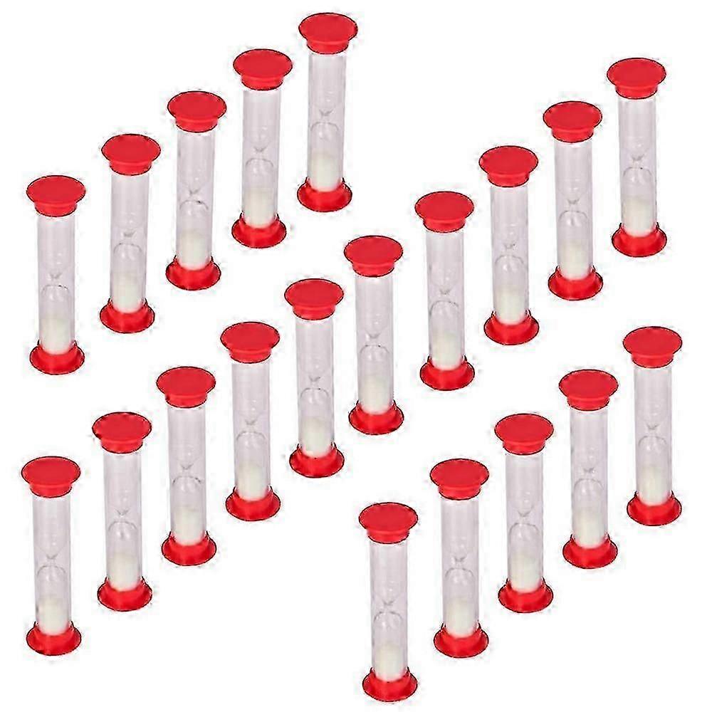 20 Pack of White Sand Hourglass Timer Clocks for Kids 30 Second Countdown Toy Set