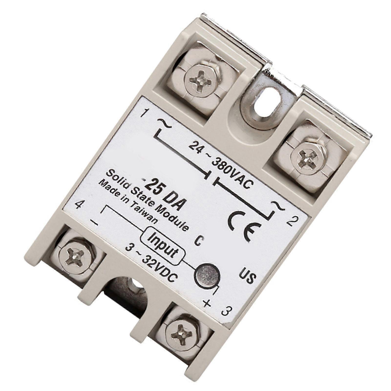 SSR-25DA 25A Single Phase Solid State Relay DC 3-32V Input AC 24-380V Output