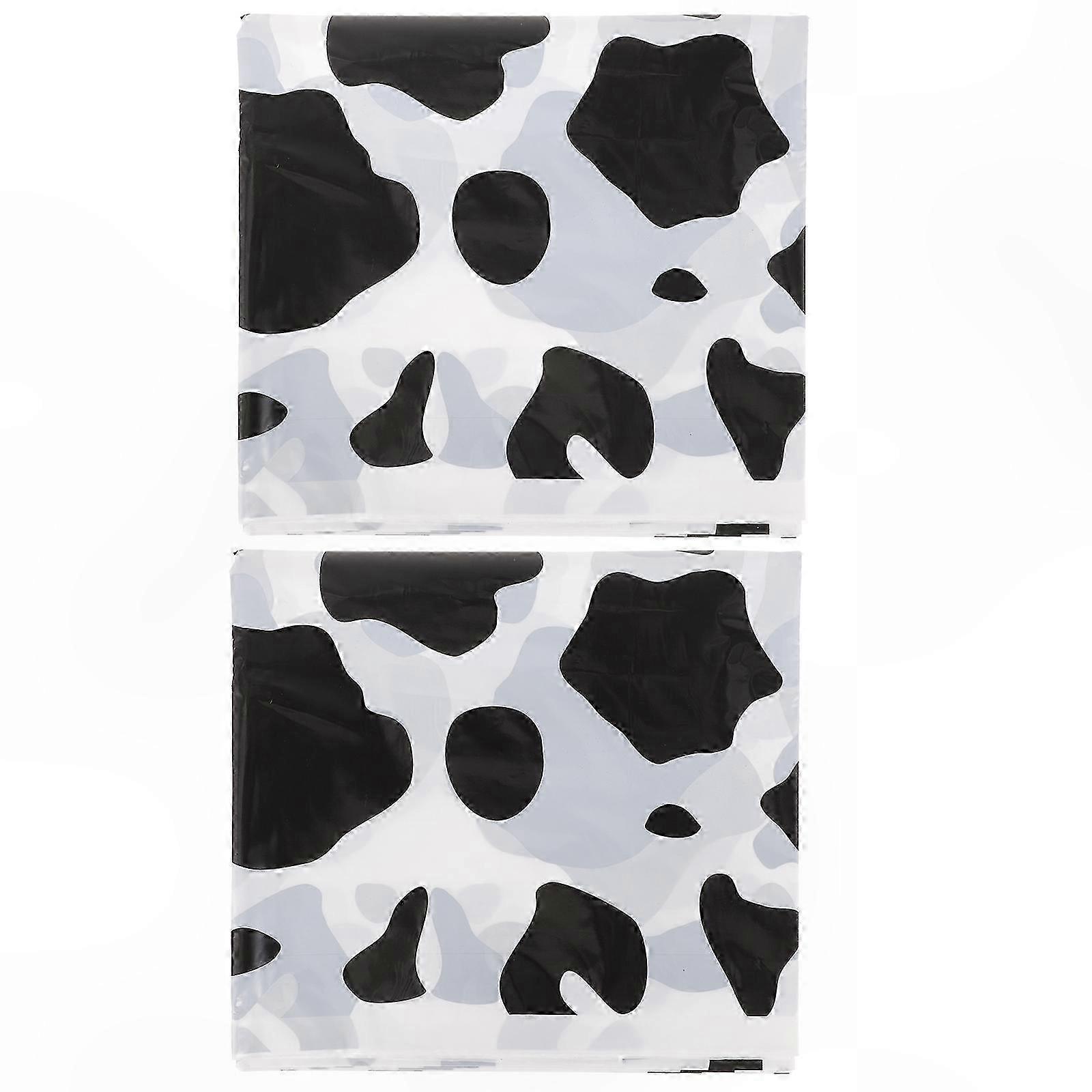 Set of 2 Cow Print Table Covers for Party Decorations and Events