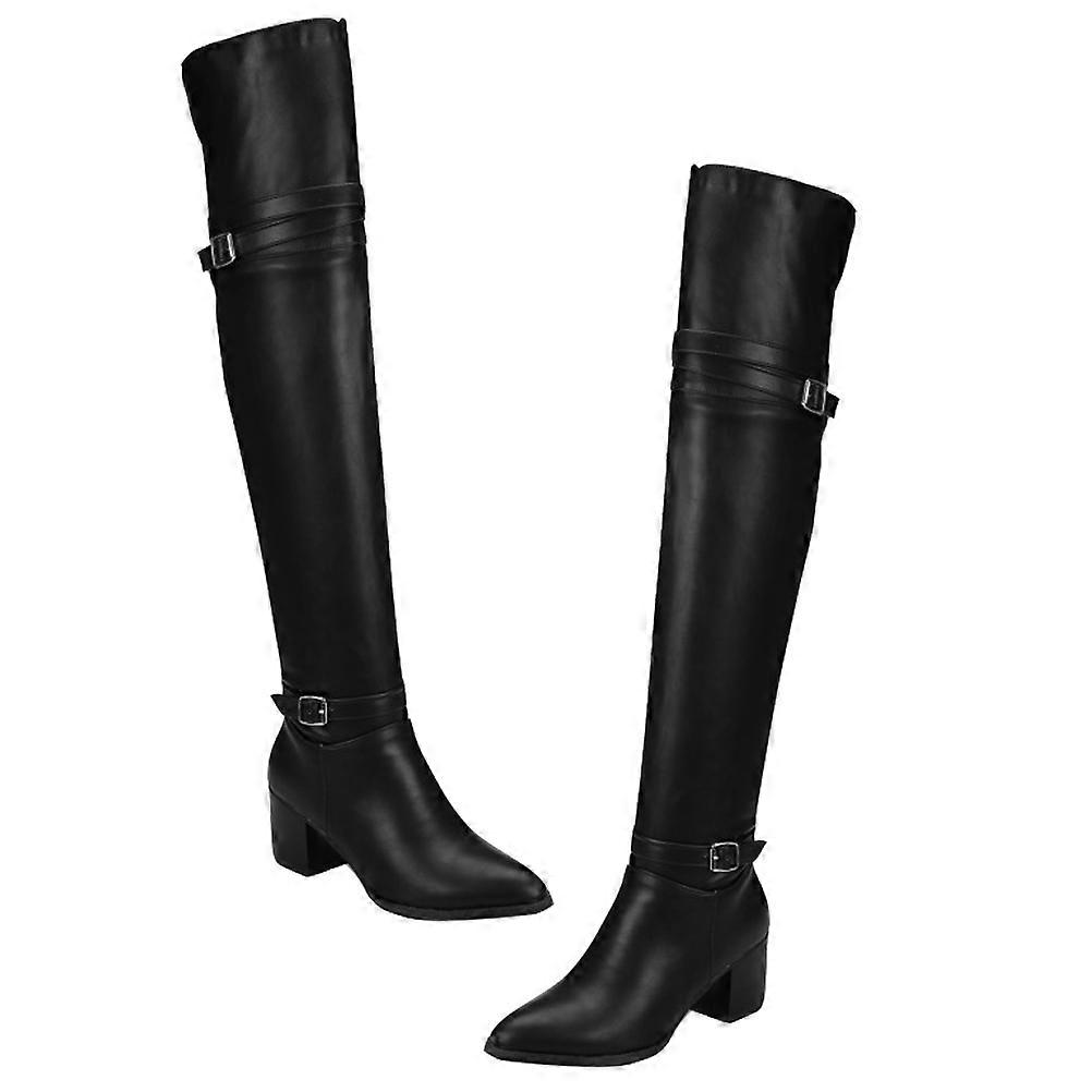 Comfortable Long Boots with Chunky Heels, Combining Style and Practicality for Winter