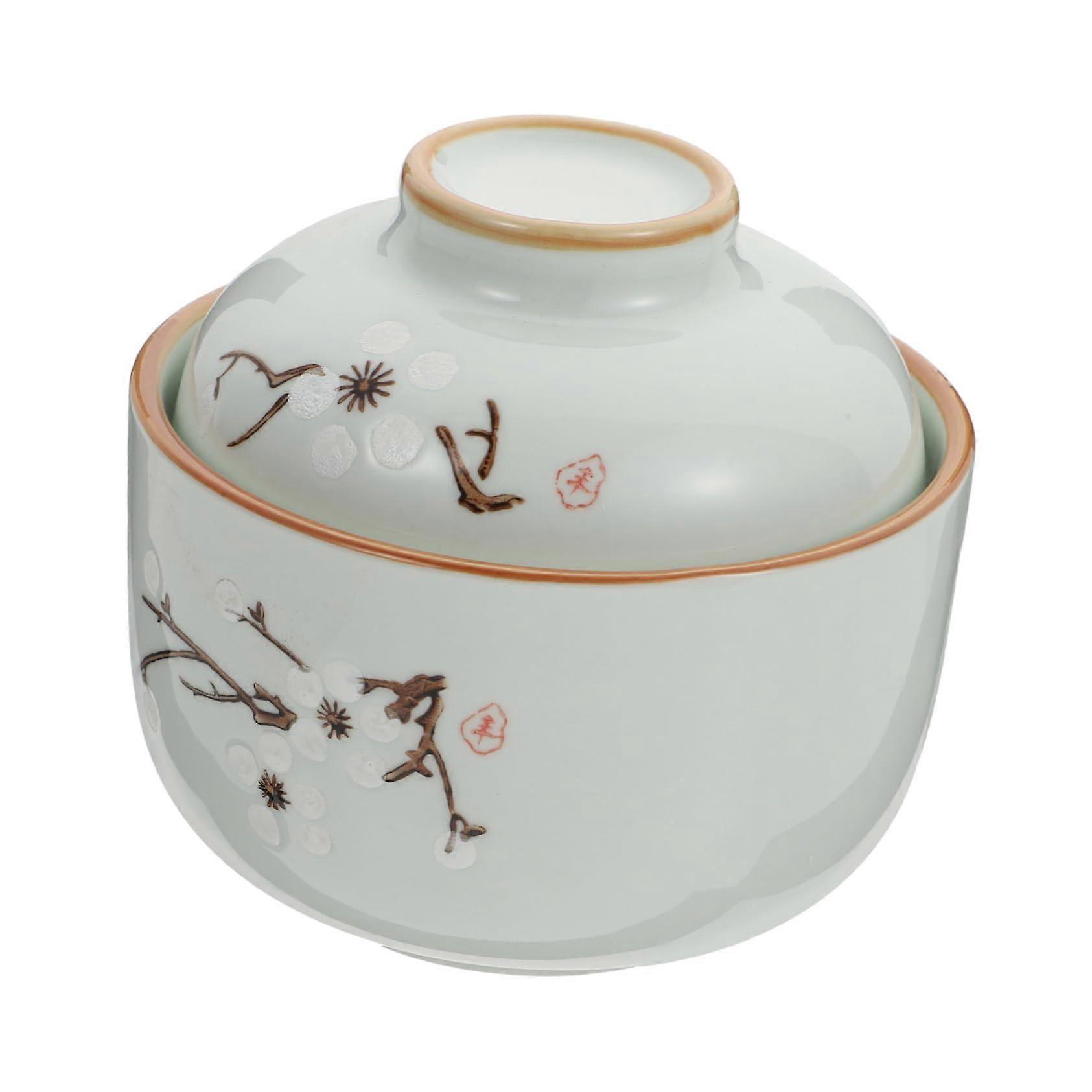 Soup Cup - Ceramic Brown Microwave Pasta Cooker, Rice Bowl, Steamed Egg Shell, Cereal & Soup Container, Kitchenware