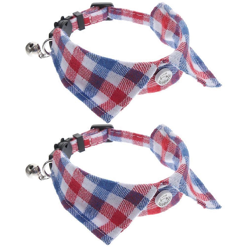 Pet Collar Kitten Neck Collar with Bell for Adjustable Use 2Pcs Pack