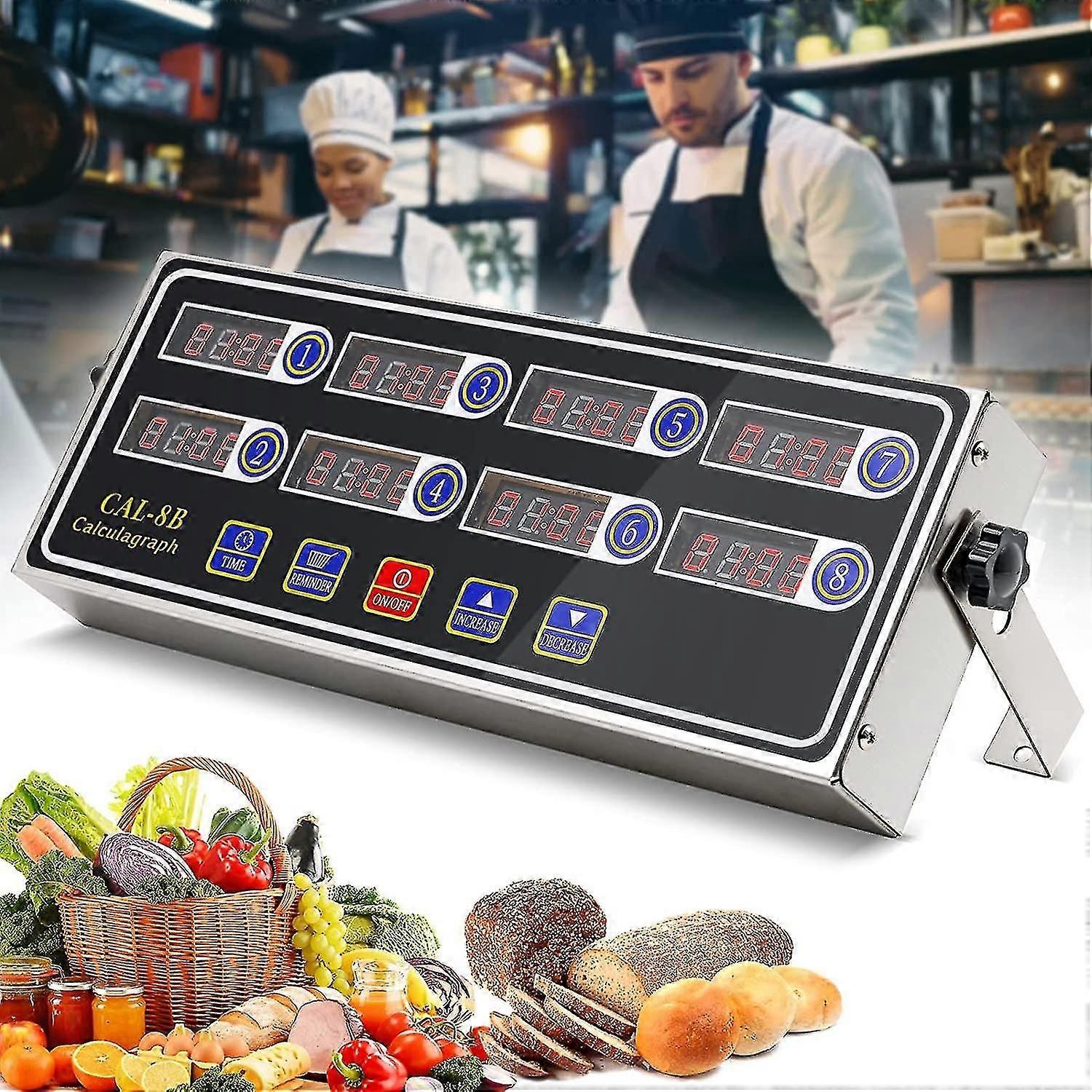 Ticari Mutfak Zamanlayıcıları - Yemek Pişirme ve Fritöz Hatırlatıcısı İçin 8 Kanallı Dijital Zamanlayıcı