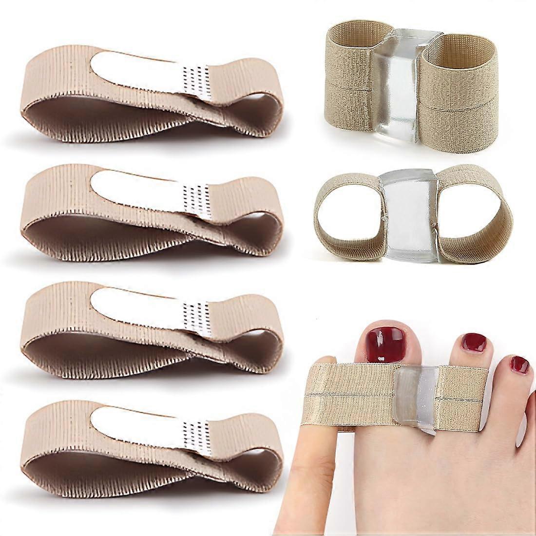 Finger Bandage Pack of 4 with 2 Toe Separators, Adjustable Trigger Finger Splint for Middle, Ring, and Small Fingers