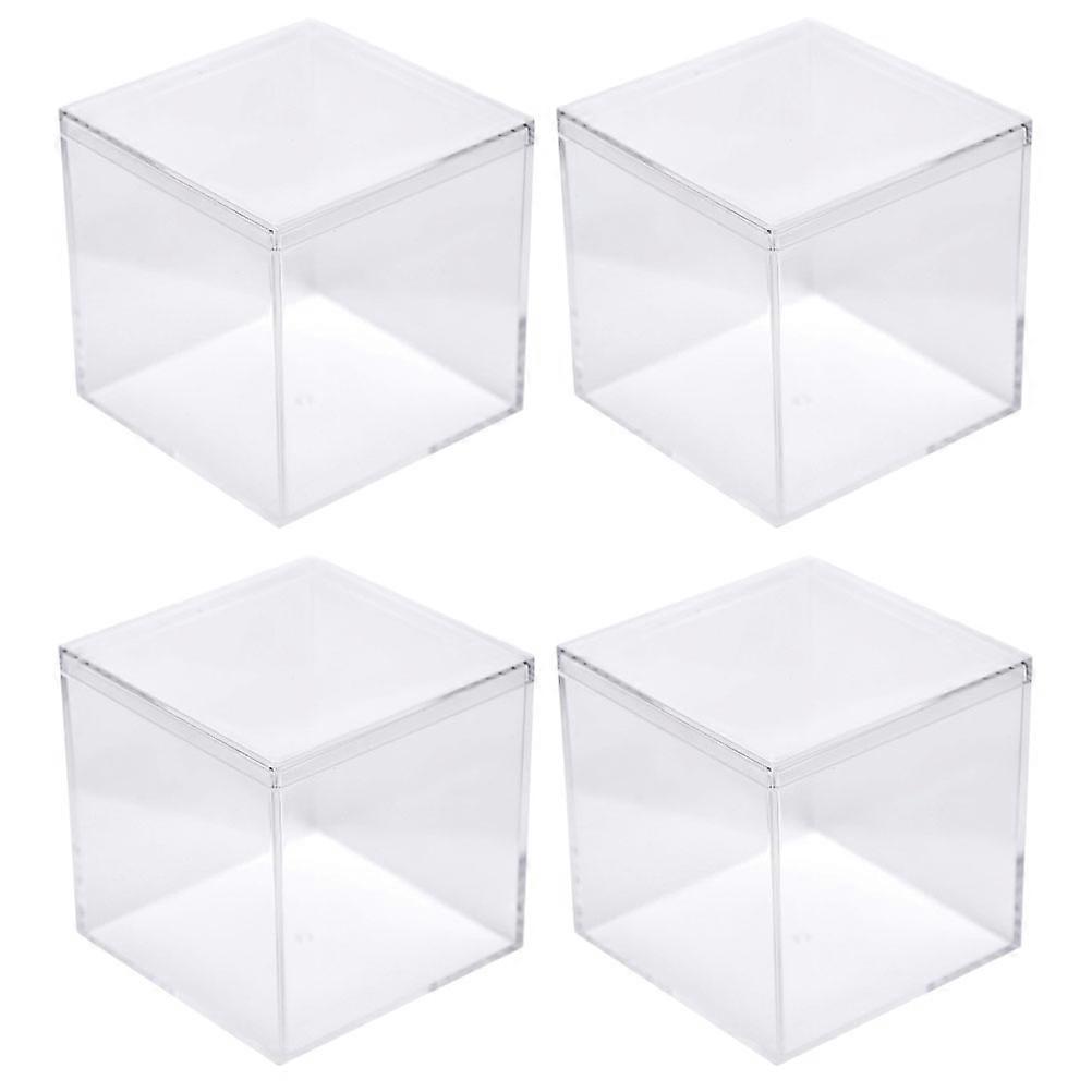Transparent Plastic Gift Box for Storing Jewelry or Packing Candy Cookies and Chocolates 4 Pieces
