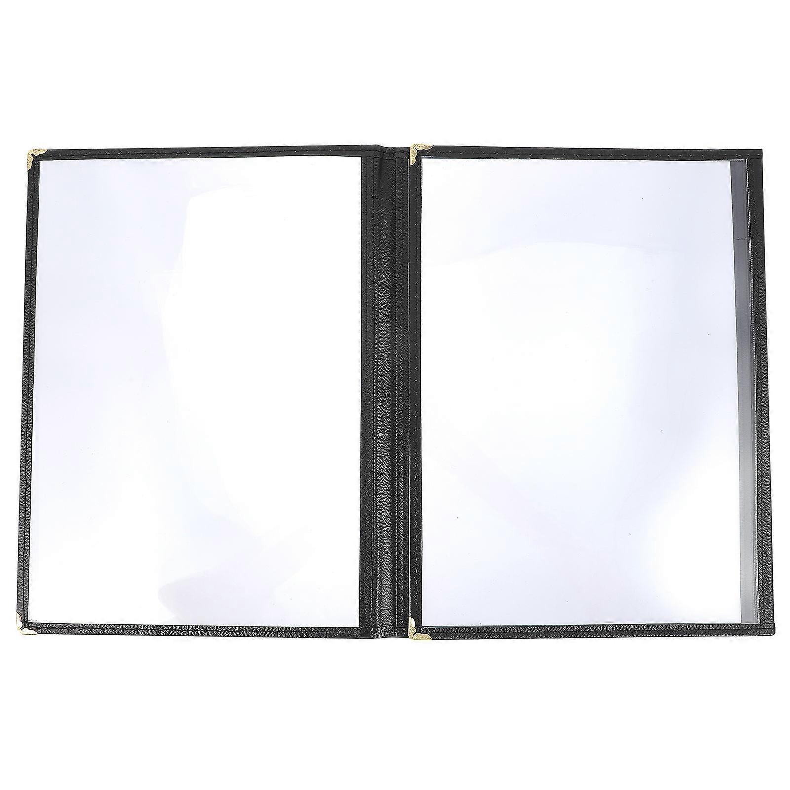 1Pc Practical PVC Menu Cover A4 Menu Protective Cover Menu Folder (Black)