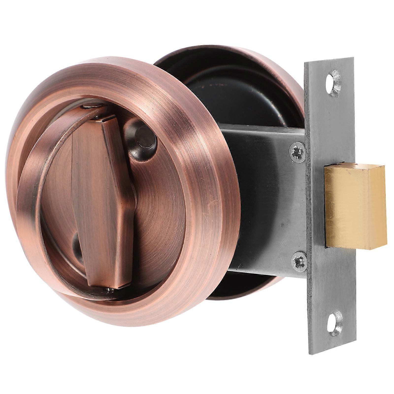 Textured Arc Edging Concealed Pull Ring Lock For Adults Dark Brown Durable 1 Set