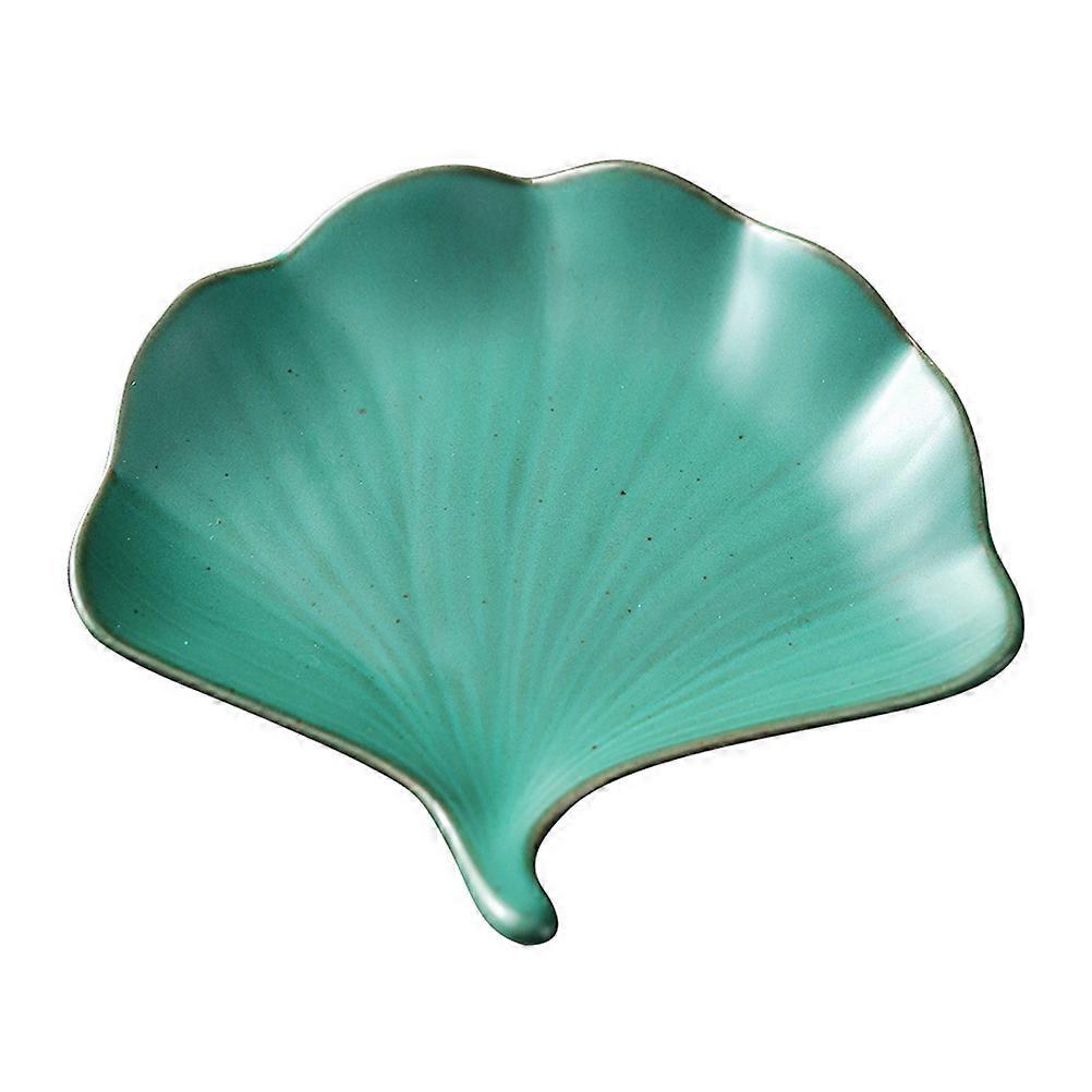 Premium Ceramic Dessert Plate Ideal For Home Use In 17X16.5X2.2CM Size Designed With Ginkgo Leaf Shape 1Pcs