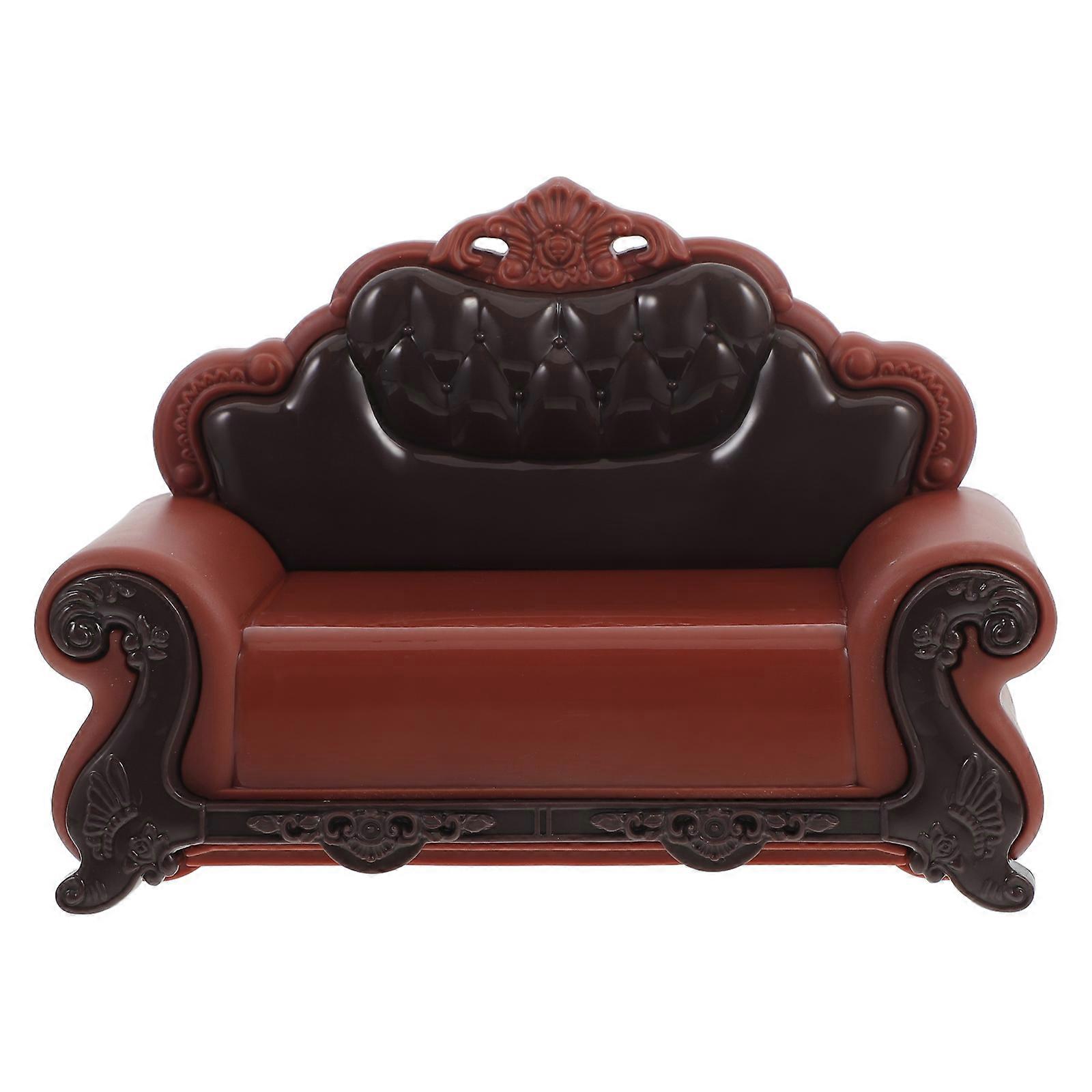 Miniature Sofa Chair Furniture Ideal For Dollhouse Decoration Elegant European Style Compact Size Perfect For Hobbyists 1Set