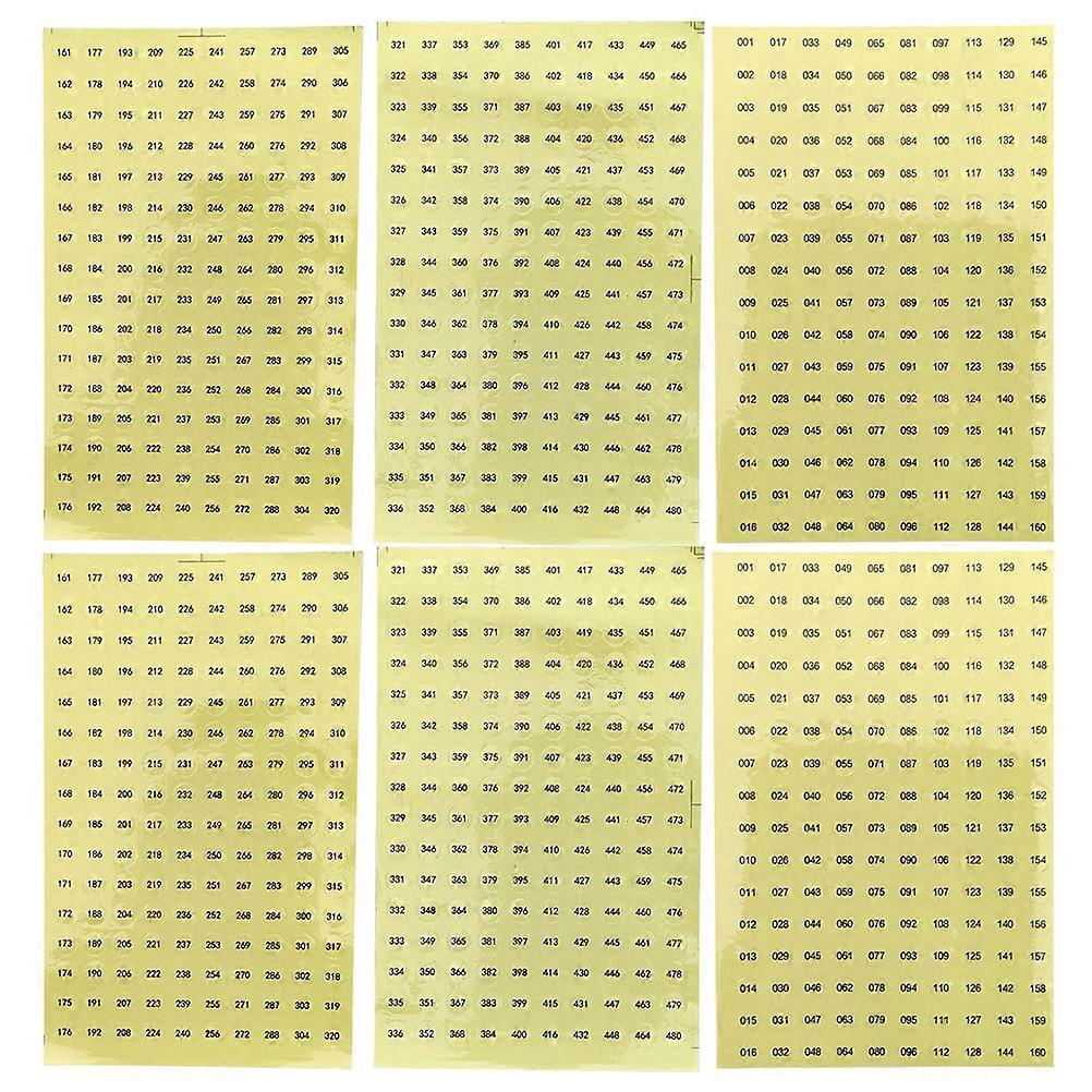 Color Number Labels For Manicure And Job Marking With Waterproof Material In Assorted Color 6Sheets