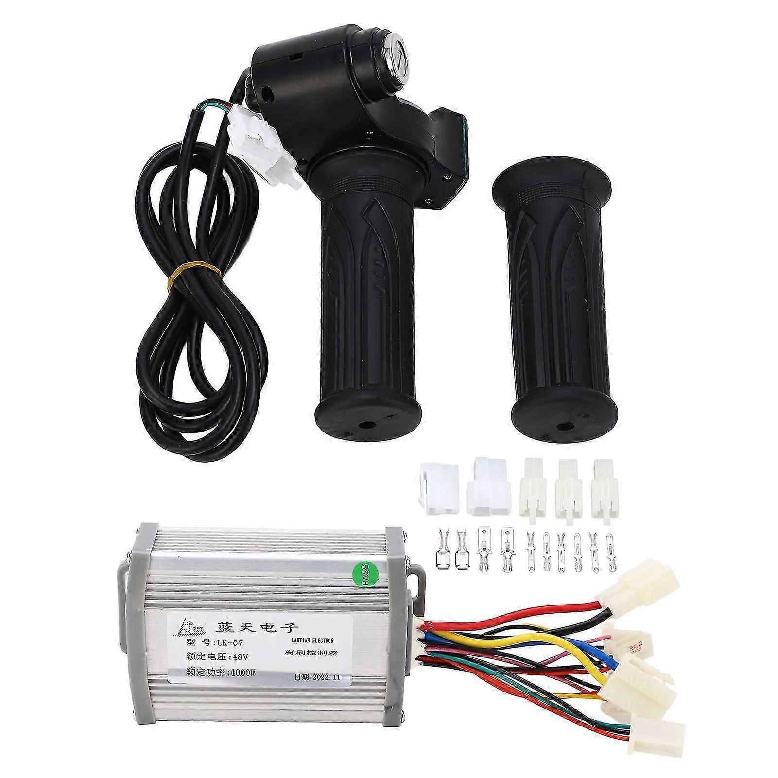 48V 1000W Motor Brushed Controller Twist Throttle with Lock Key Set Electric Bike Bicycle Retrofit Controller Kit