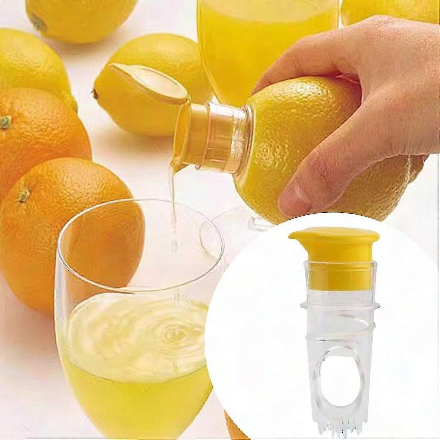 Lemon Juicer Manual Plastic, Mini Lemon Squeezer with Screw Top for Lime & Cocktails