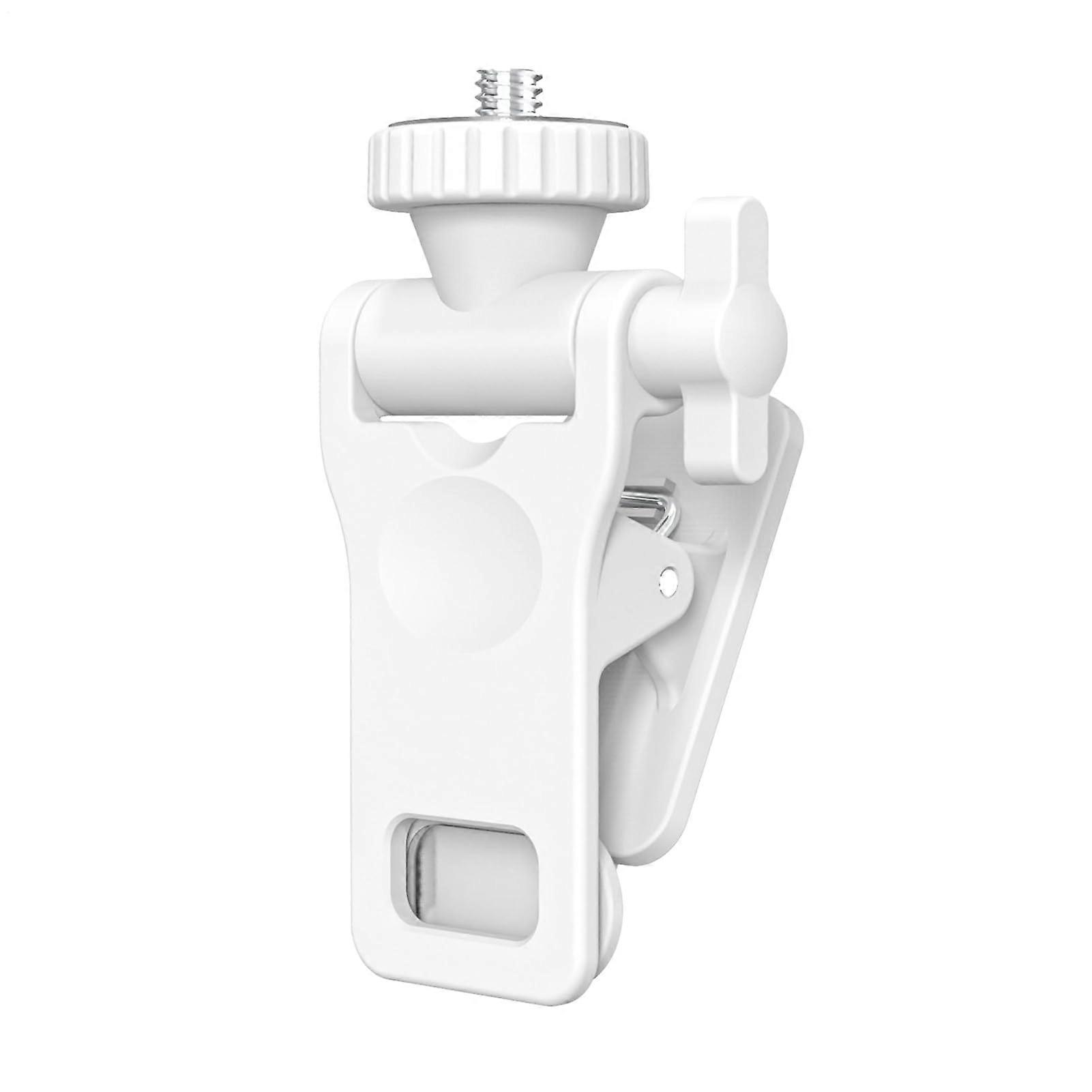 Selfie Light Clip – Camera Mounting Clamp with LED Lamp Holder, Non-Slip Design, 1/4 Inch Screw Connection, White