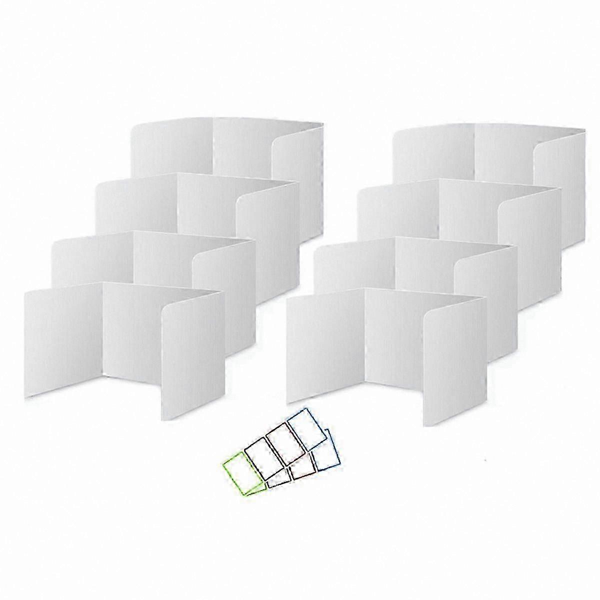 8-Pack Study Desk Dividers for Students, Privacy Shields for Classrooms, Waterproof and Easy-to-Clean Plastic Panels