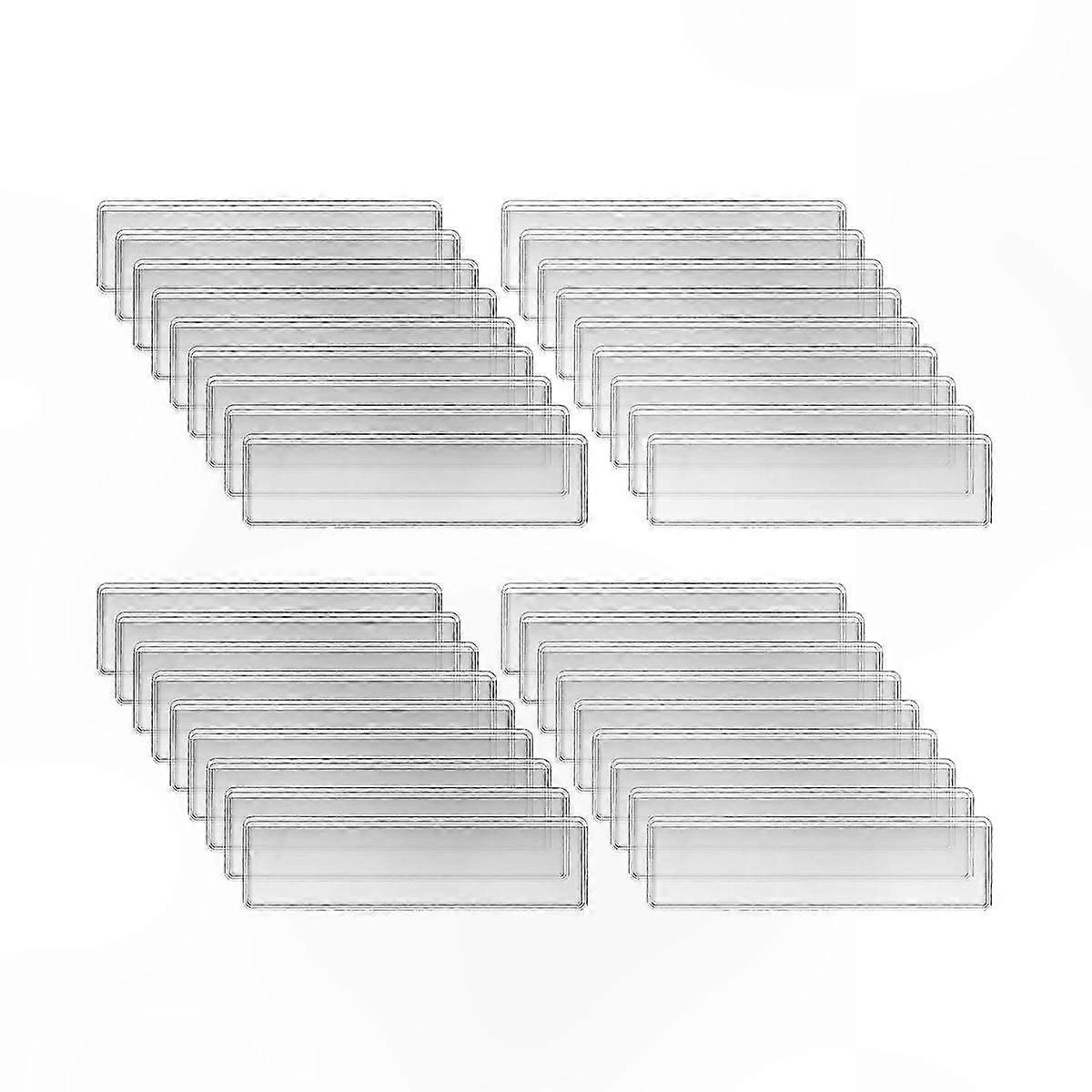 Clear Adhesive Shelf Tag Holders, 1.2 x 4.3 Inch, Transparent Card Pockets for Drawers, Organizers, and Displays (Pack of 60)