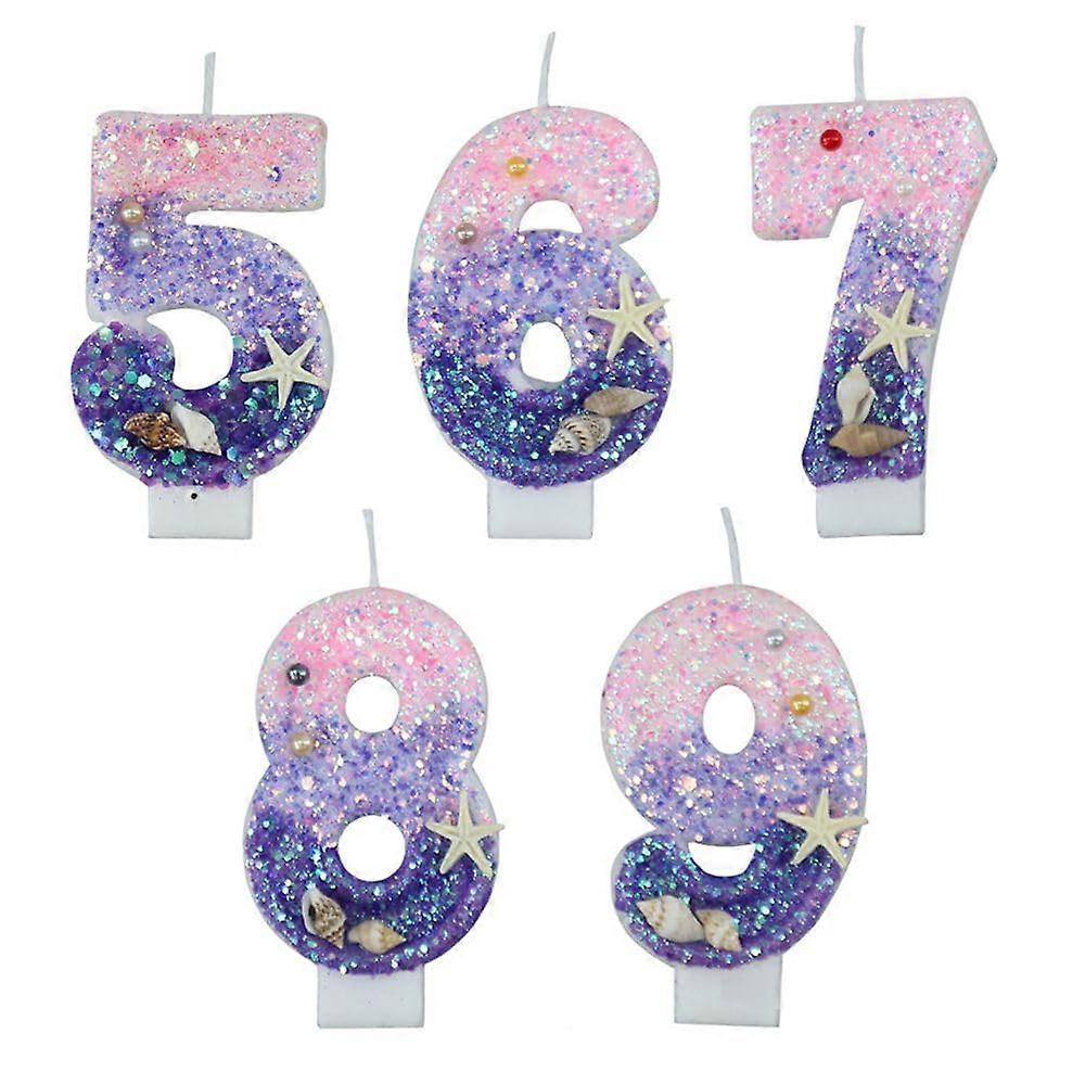 Pink Purple Number Candles Pack Of 10 For Birthday Cakes Numeral Candles Set Colorful Cake Topper